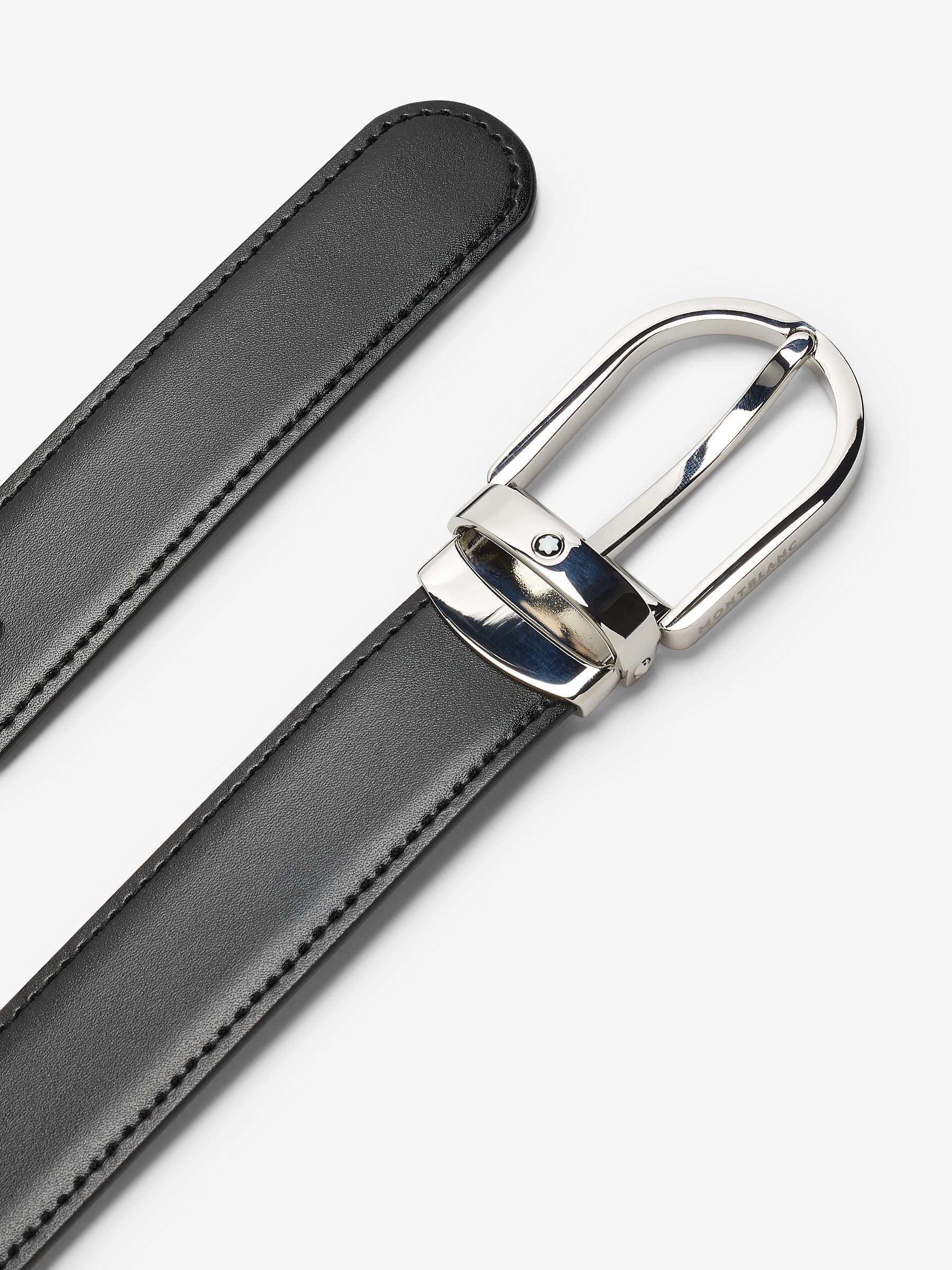 Buy Montblanc Reversible Leather Belt With Palladium Horseshoe Buckle, Black/Brown Online at johnlewis.com