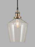 Pacific Lifestyle Glass Pendant Ceiling Light, Clear/Antique Brass
