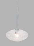 Pacific Lifestyle Ribbed Glass Oval Ceiling Light, Clear/Silver