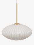 Pacific Ribbed Glass Oval Ceiling Light