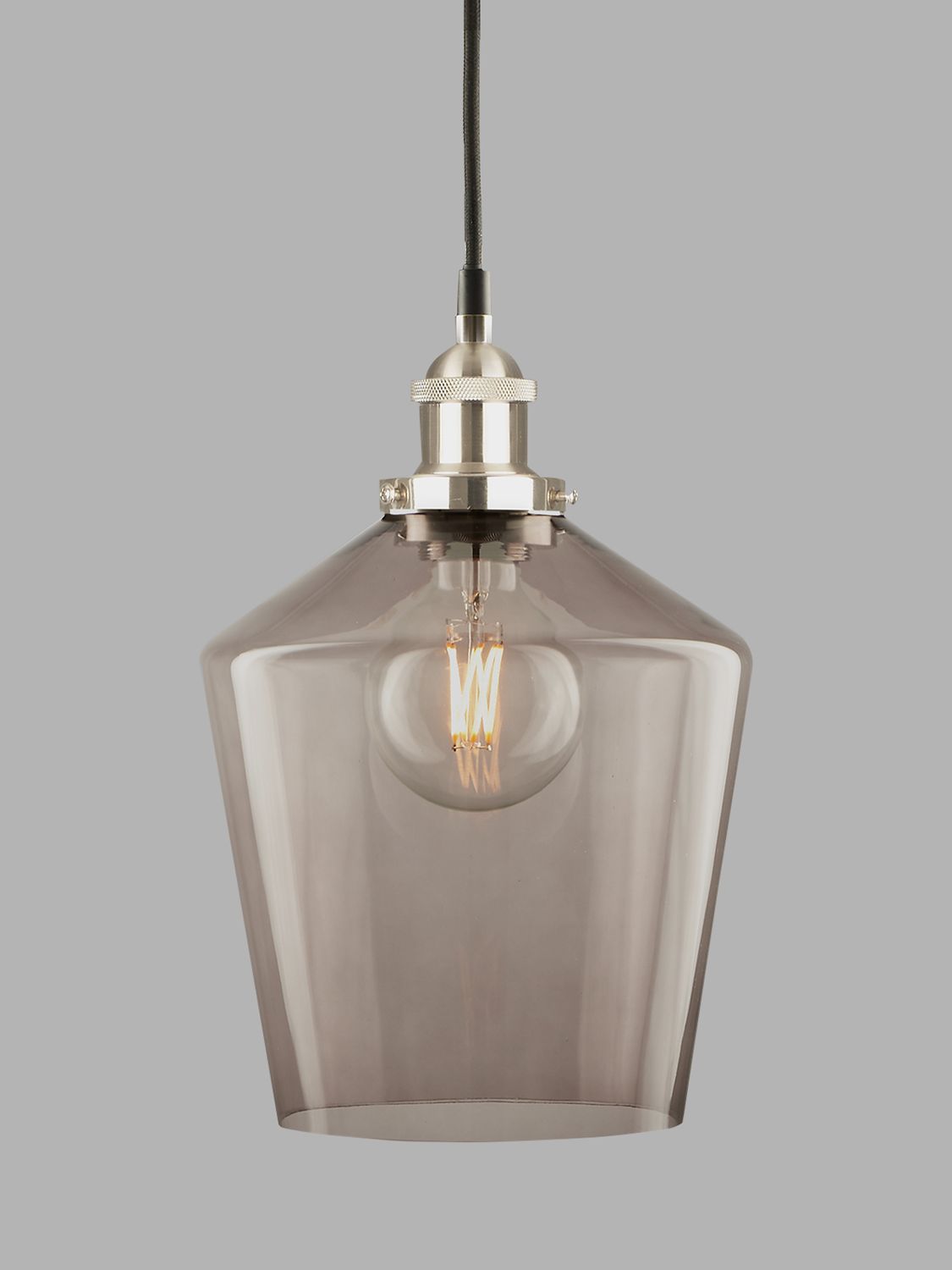Pacific Lifestyle Glass Pendant Ceiling Light, Smoke/Silver