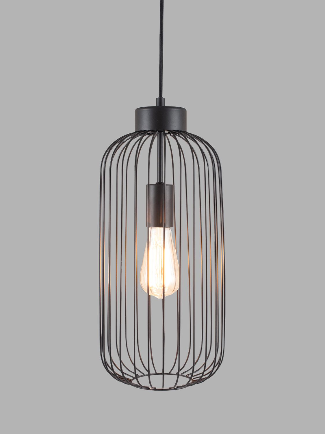 Photo of Pacific lifestyle tall metal wire ceiling light black