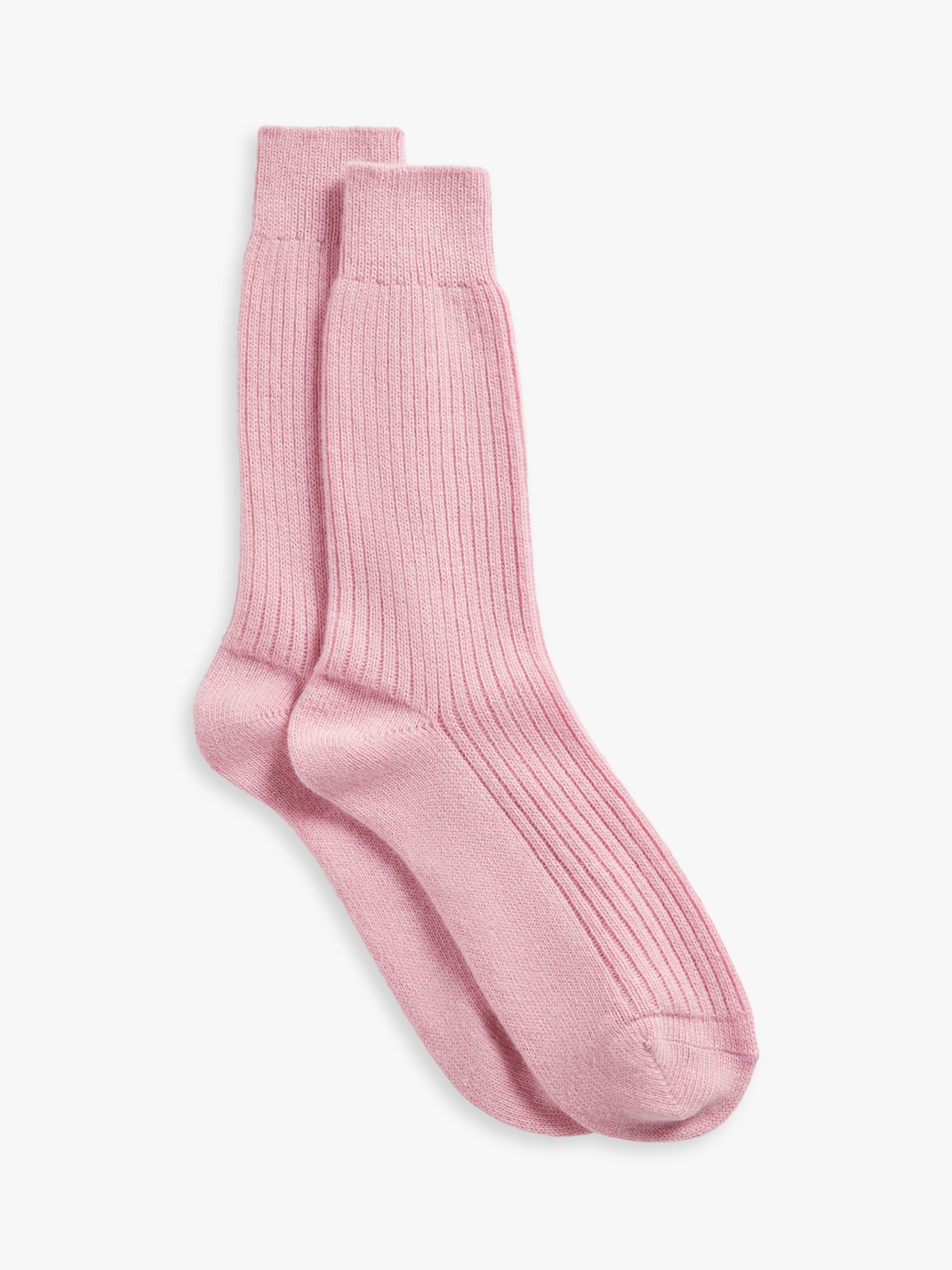 John Lewis & Partners Women's Cashmere Bed Ankle Socks, Light Pink at ...