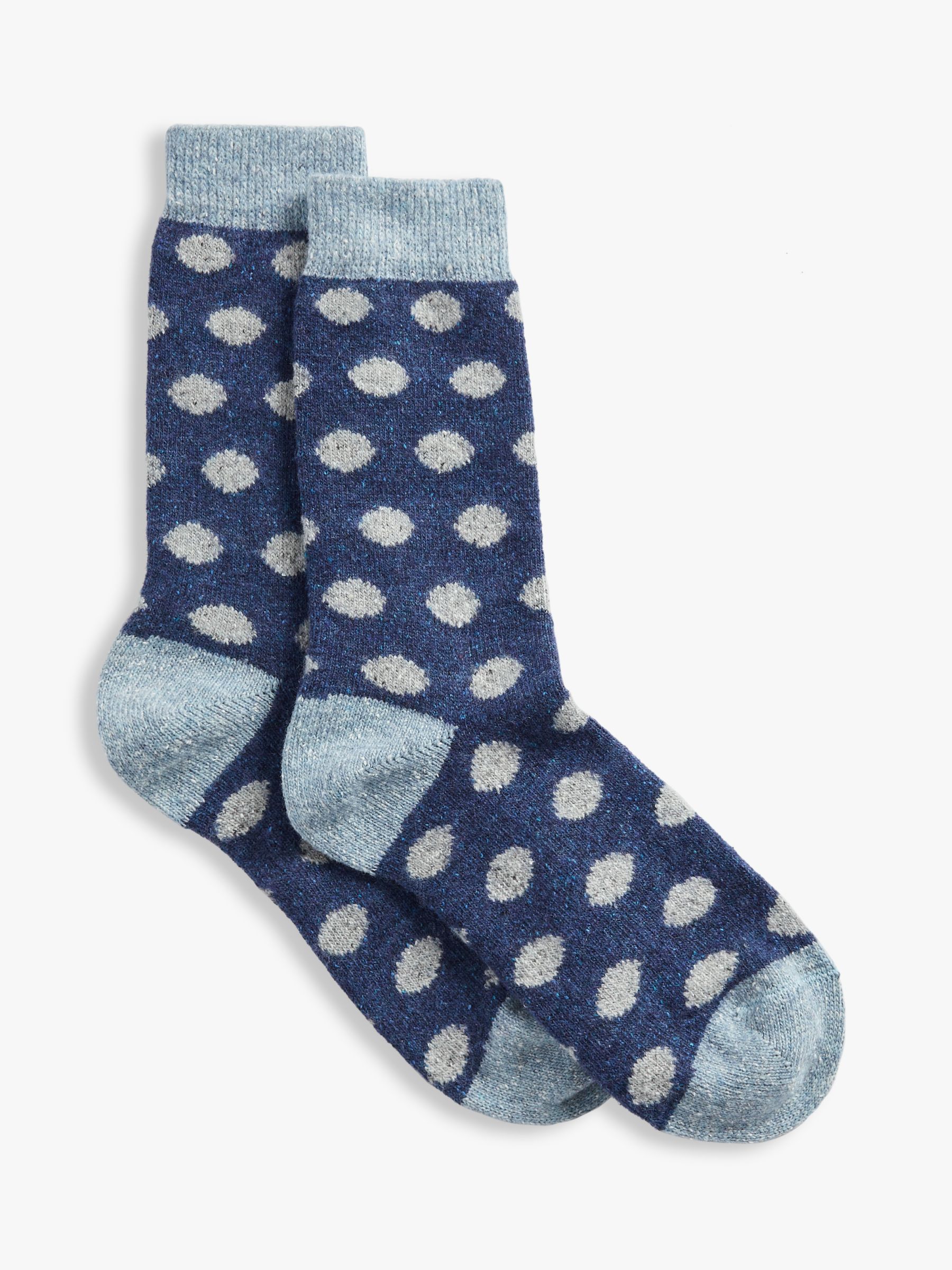 John Lewis Women's Wool Silk Blend Spotted Ankle Socks