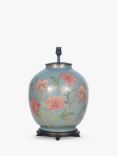 Jenny Worrall Coral Peonies Glass Lamp Base, Blue, H41.5cm