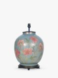 Jenny Worrall Coral Peonies Glass Lamp Base, Blue, H41.5cm