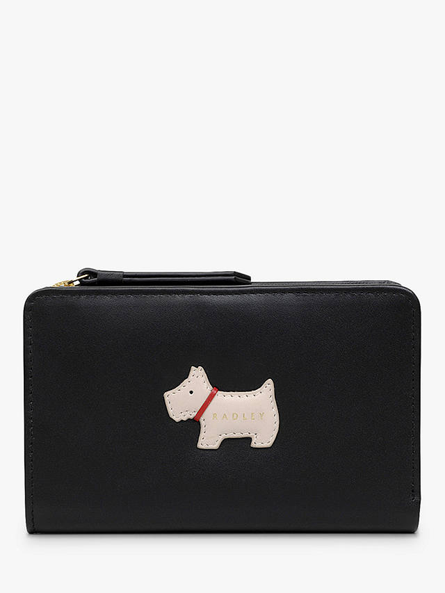 Radley Heritage Dog Medium Leather Zip Purse, Black