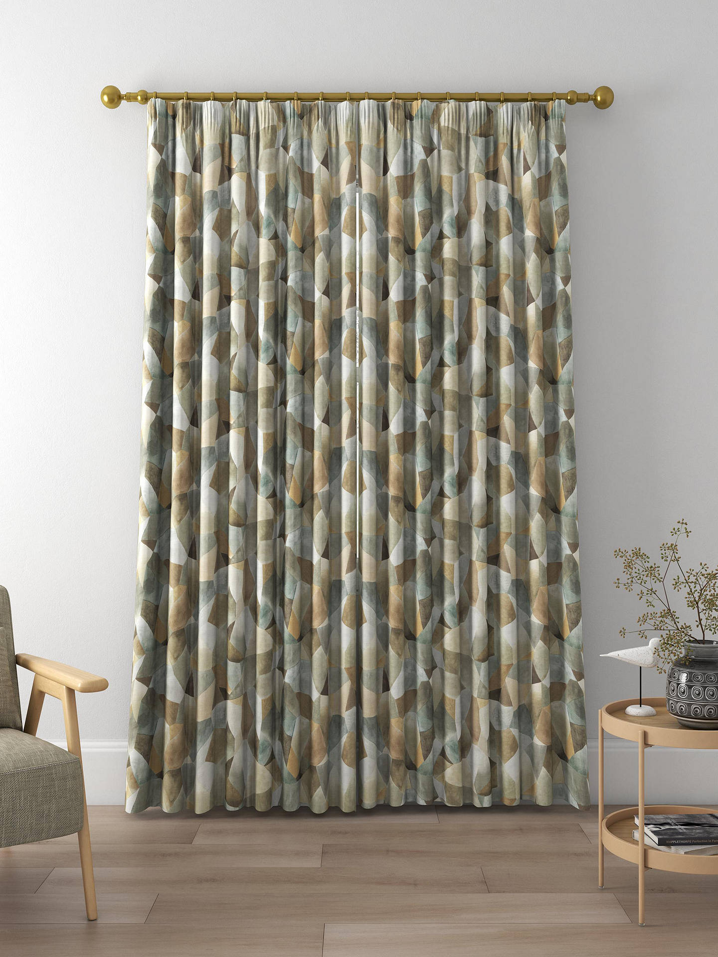 Designers Guild Geo Moderne Made to Measure Curtains, Pewter