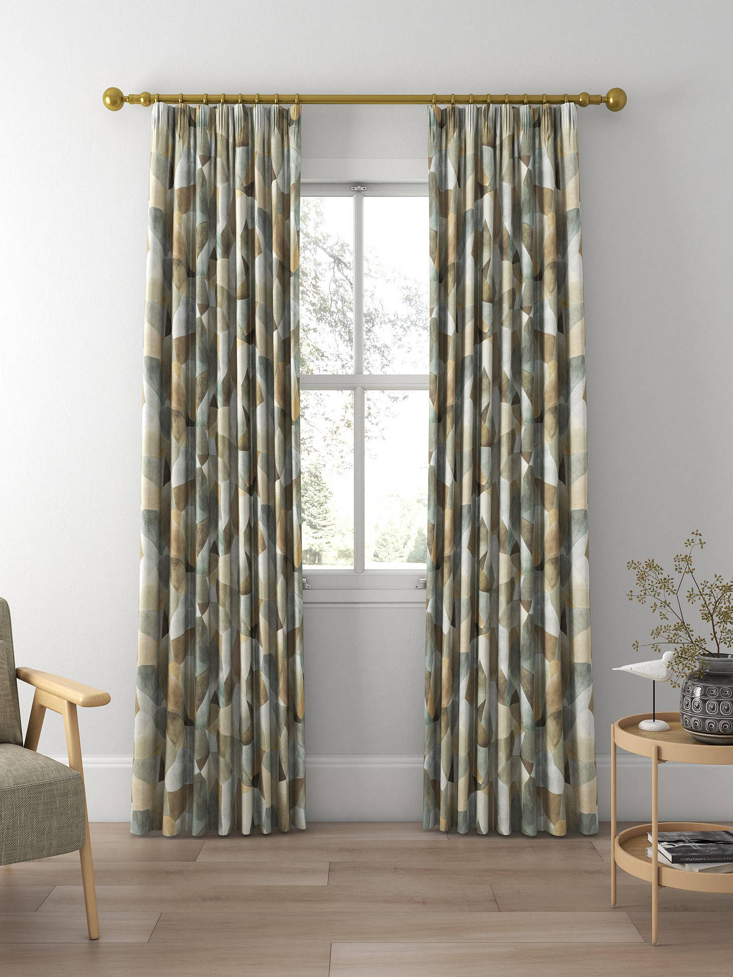Designers Guild Geo Moderne Made to Measure Curtains, Pewter