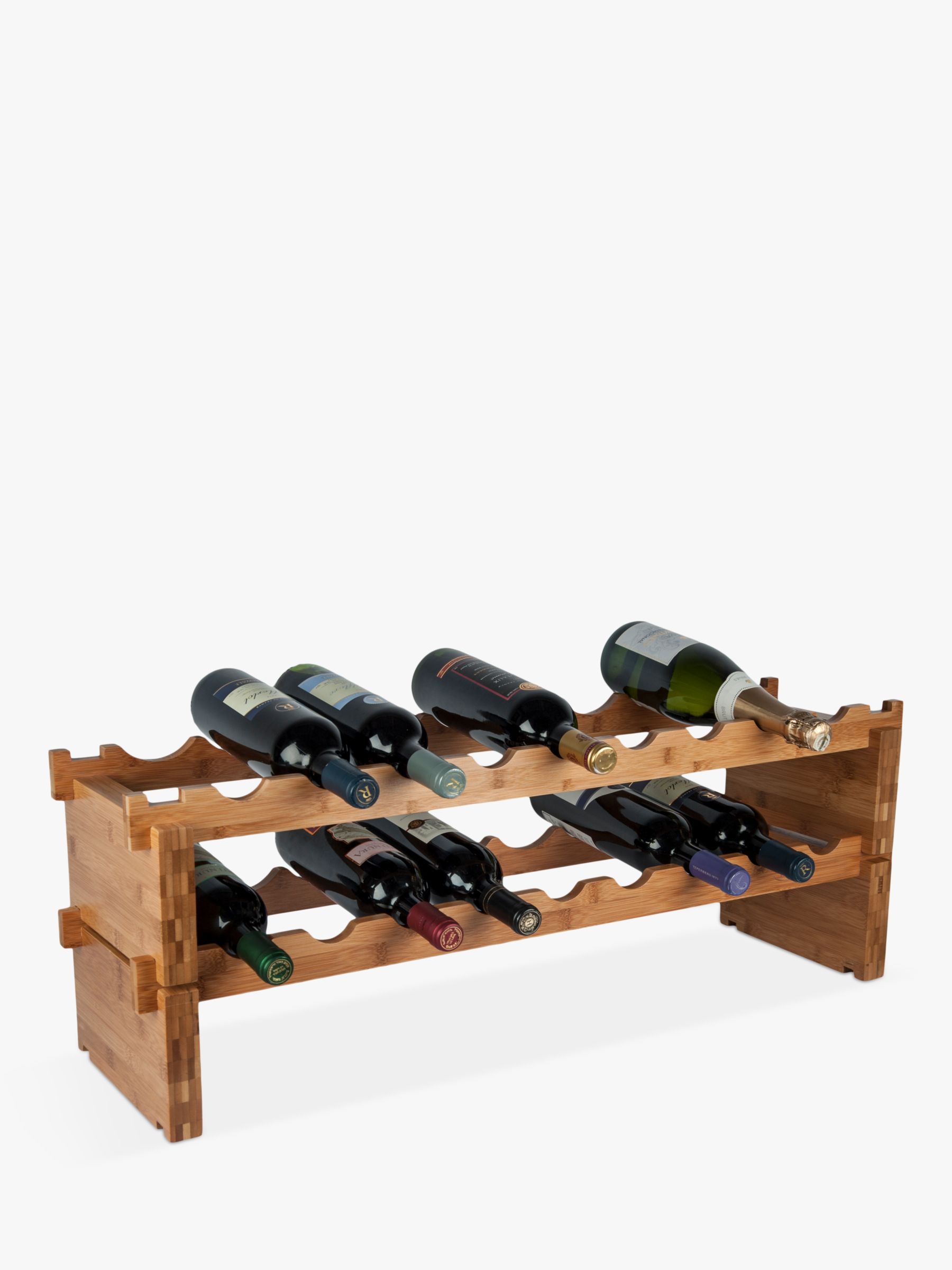 RTA Bamboo Modular Wine Rack, 18 Bottle, Natural