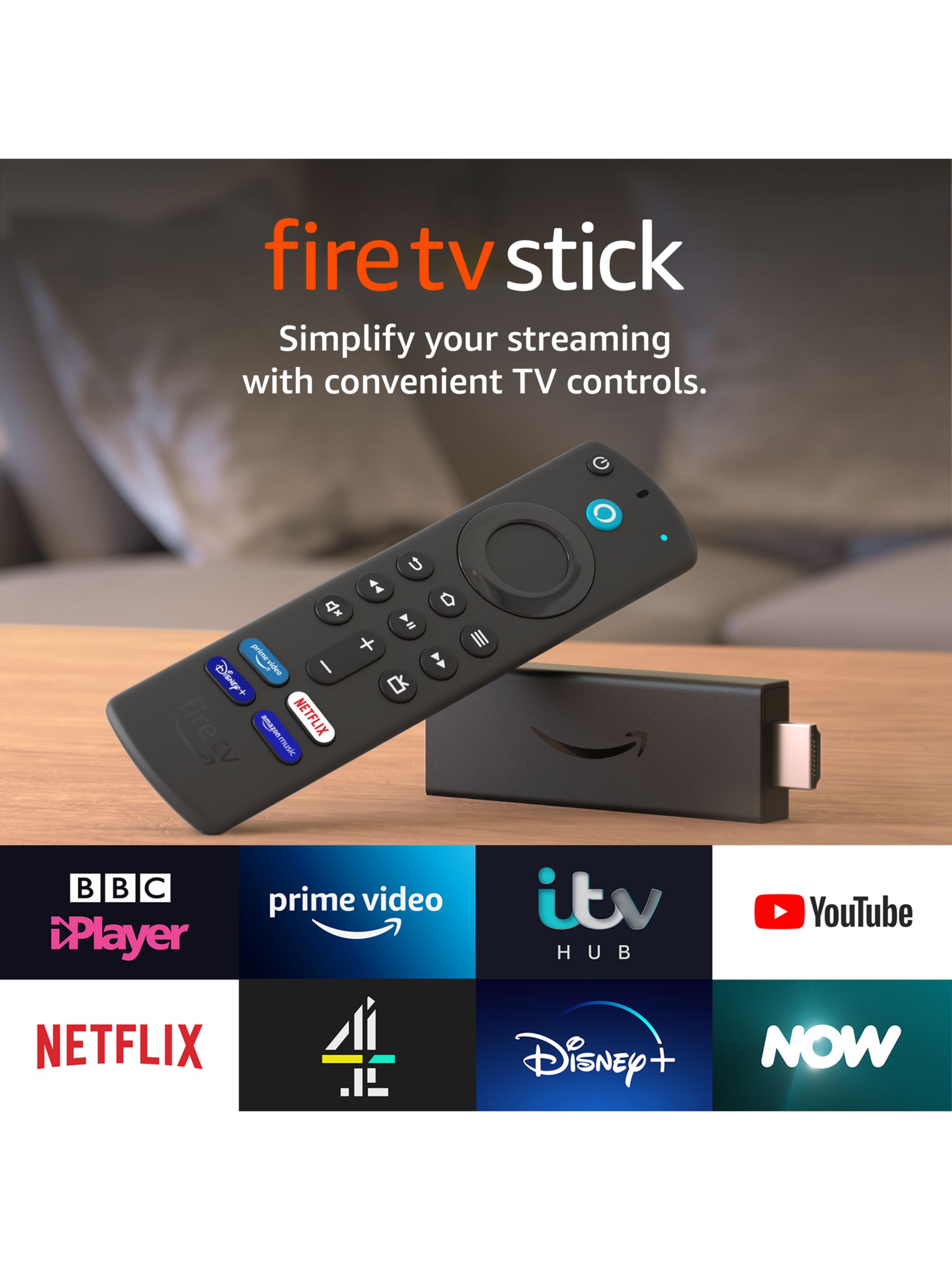 Fire TV Stick (2021), HD Streaming Device with Alexa Voice Remote