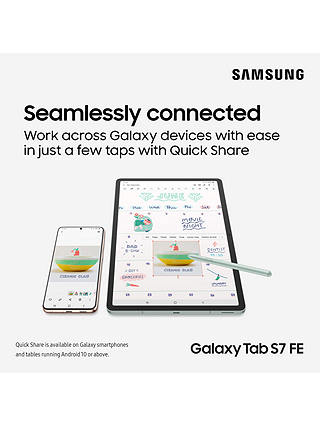Samsung Galaxy Tab S7 FE Tablet with Bluetooth S Pen, Android, 4GB RAM, 64GB, Wi-Fi, 12.4", Mystic Black