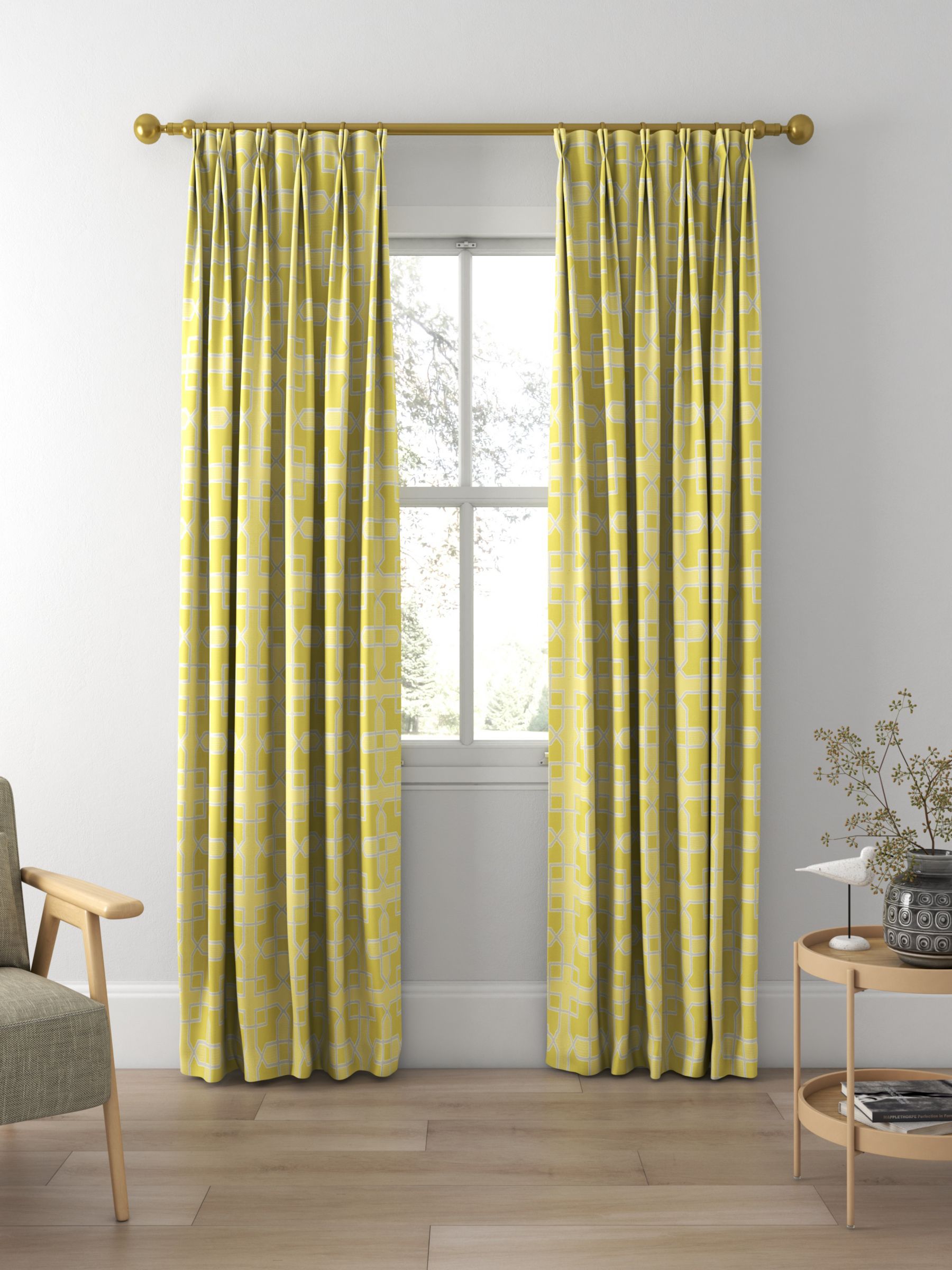 Sanderson Hampton Weave Made to Measure Curtains, Mimosa