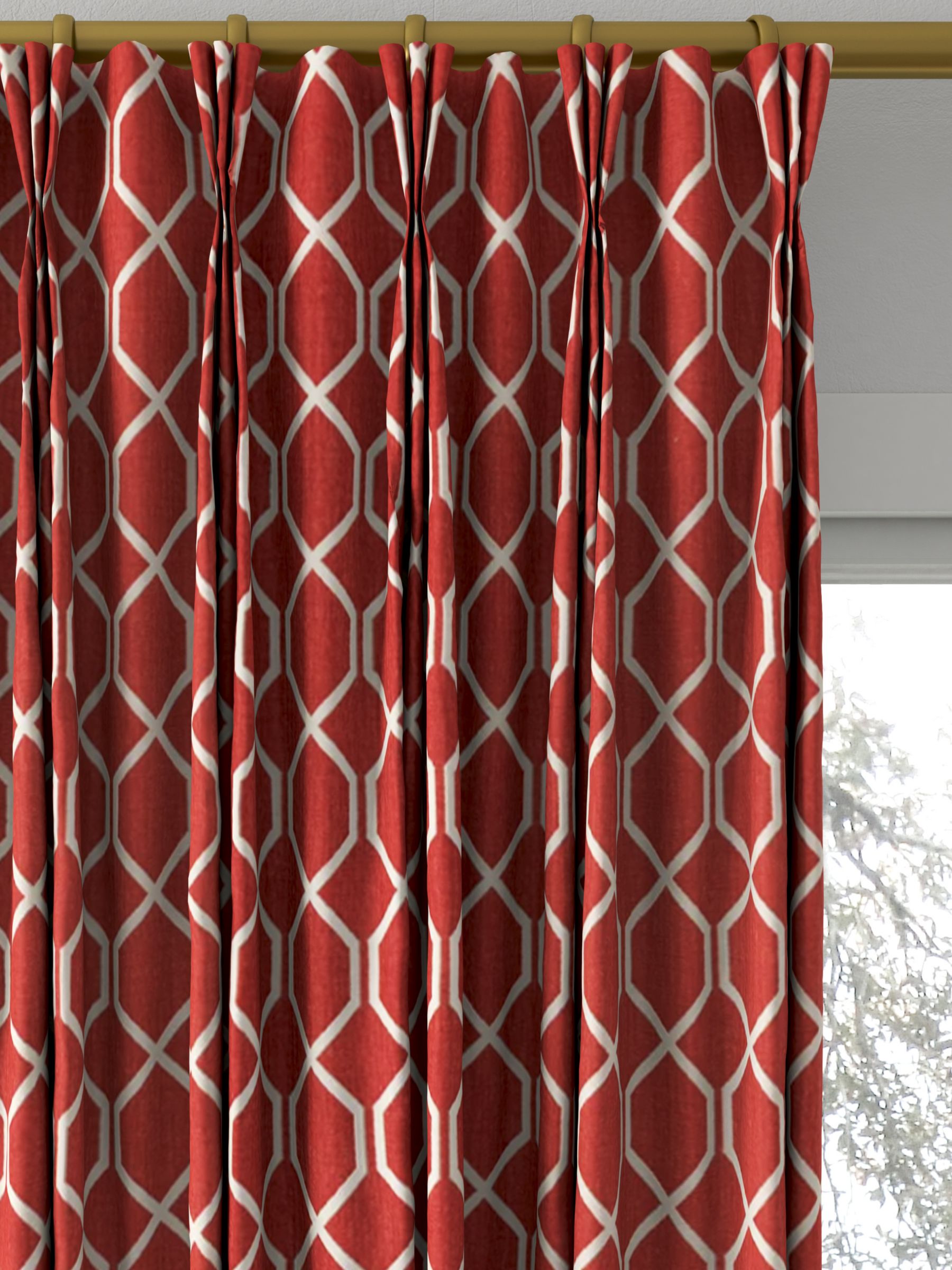 Sanderson Botanic Trellis Made to Measure Curtains, Bengal Red