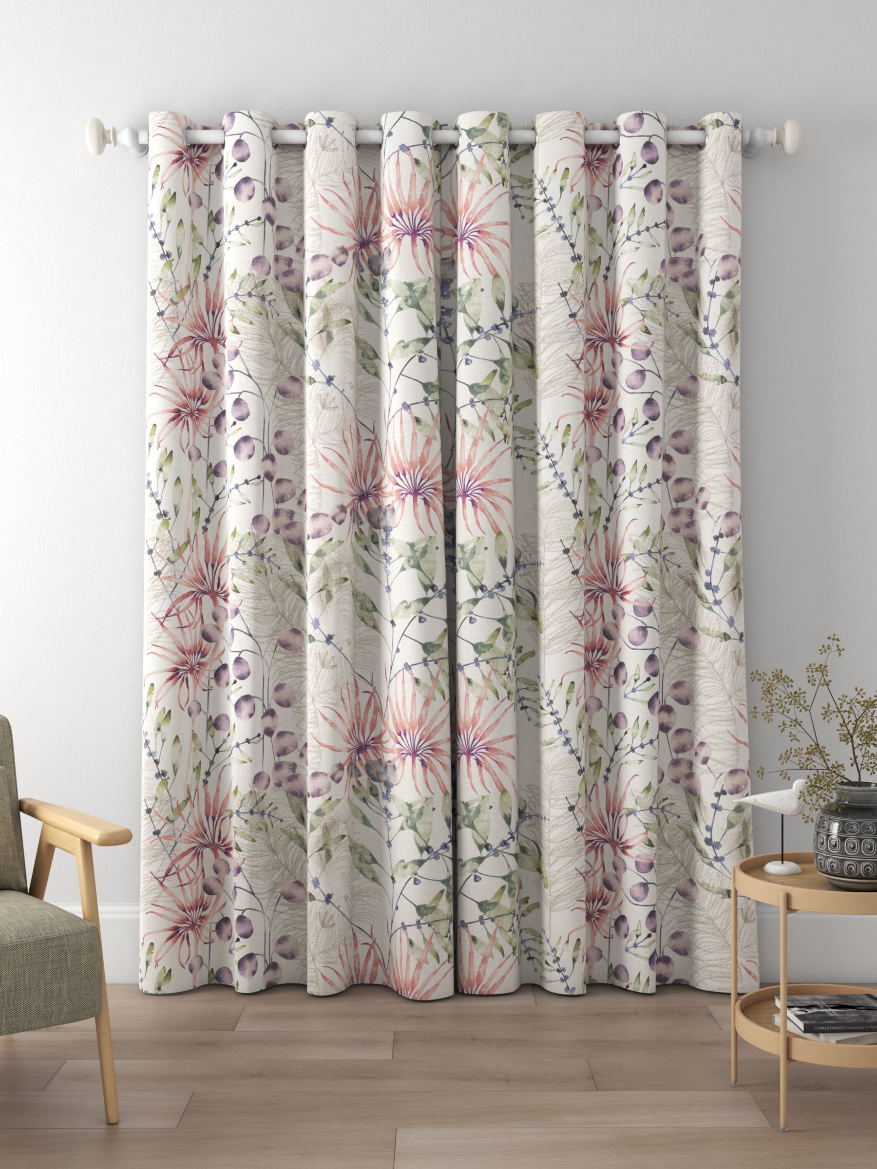 Harlequin Postelia Made to Measure Curtains or Roman Blind, Berry/Heather