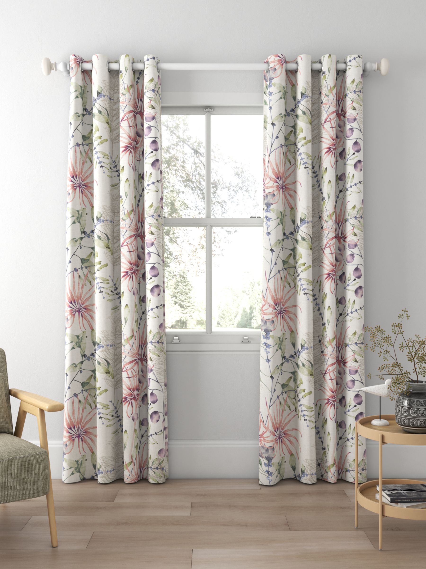 Harlequin Postelia Made to Measure Curtains or Roman Blind, Berry/Heather