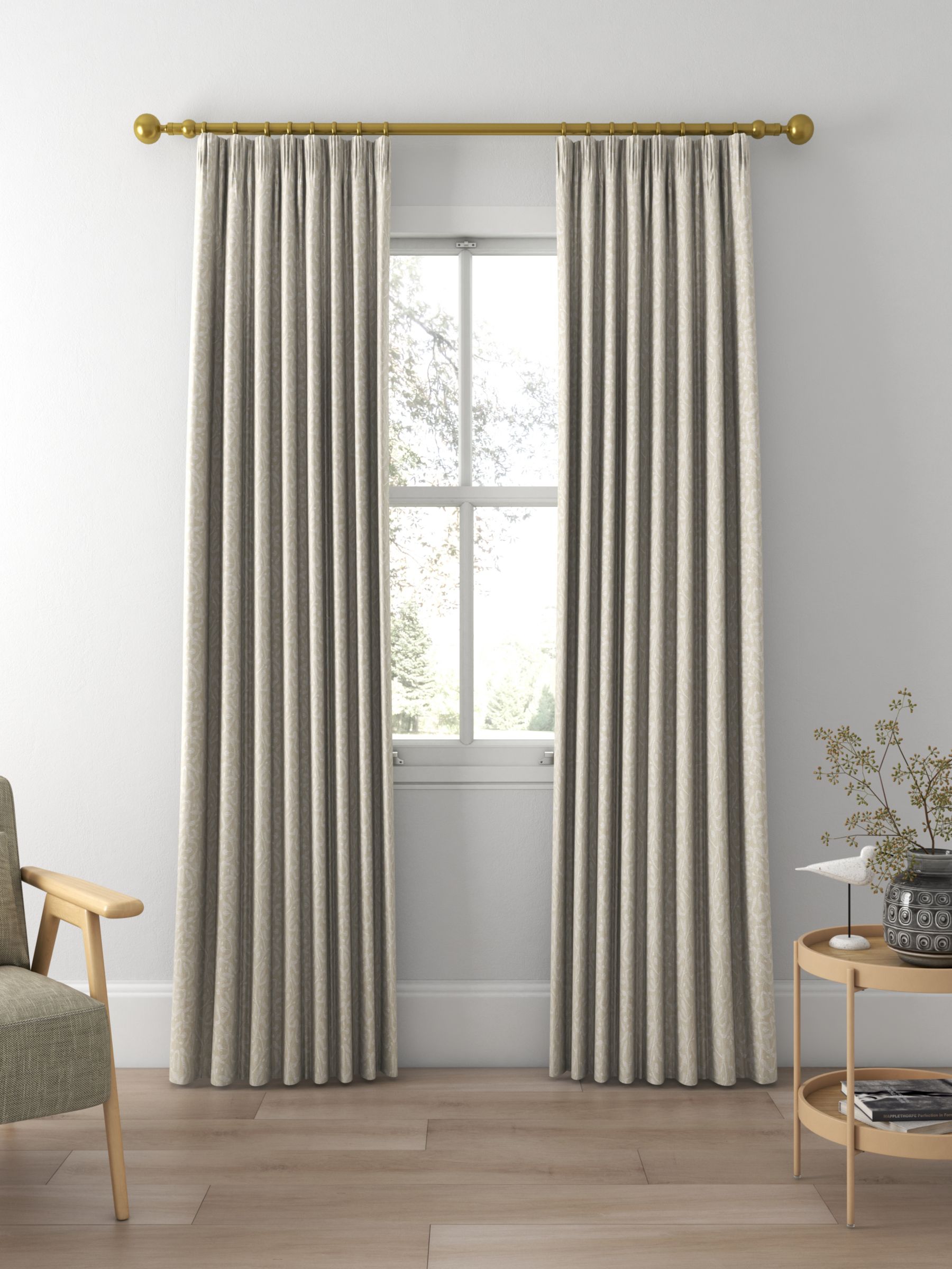 Sanderson Trailing Sycamore Made to Measure Curtains, Linen