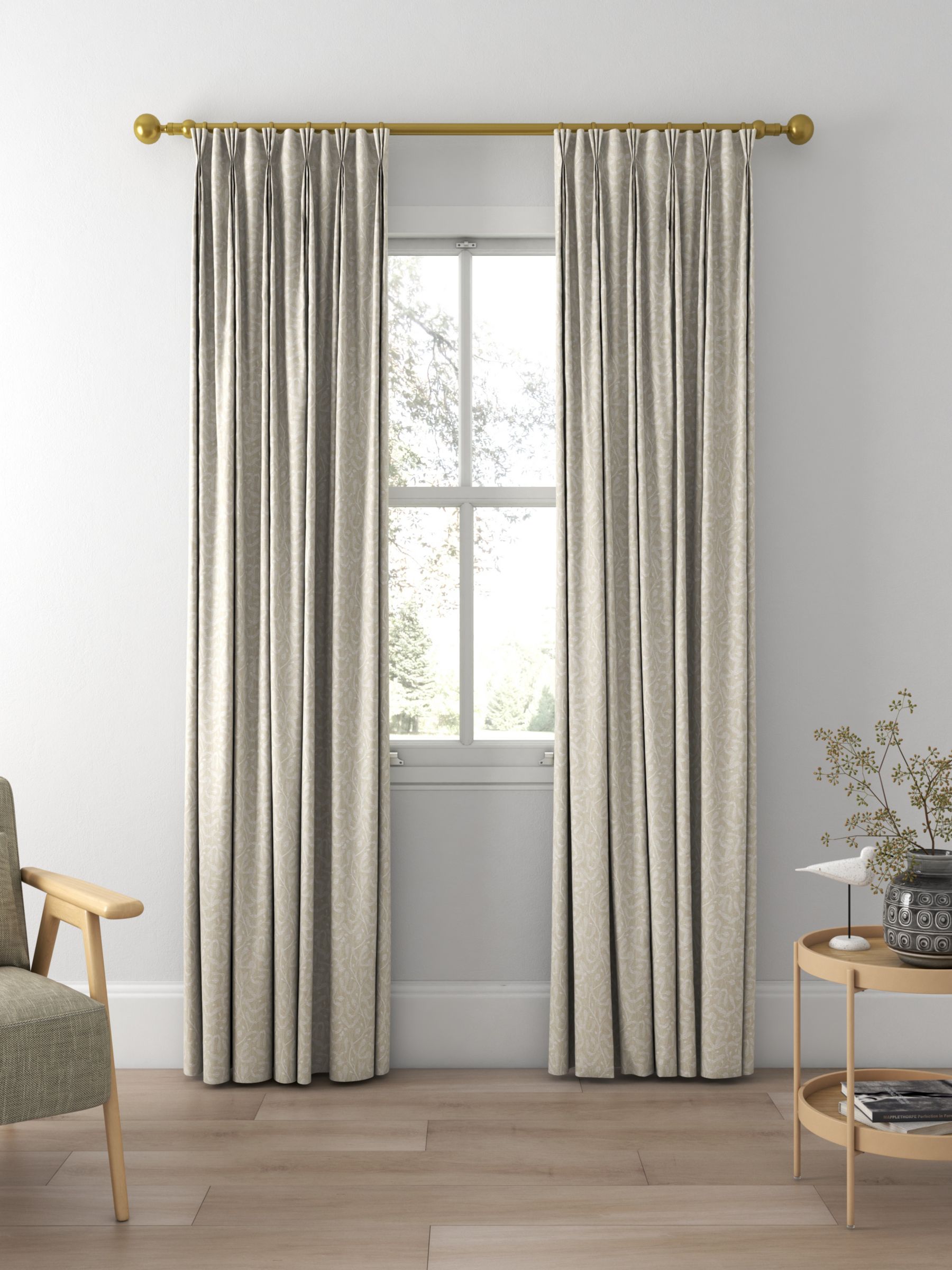 Sanderson Trailing Sycamore Made to Measure Curtains, Linen
