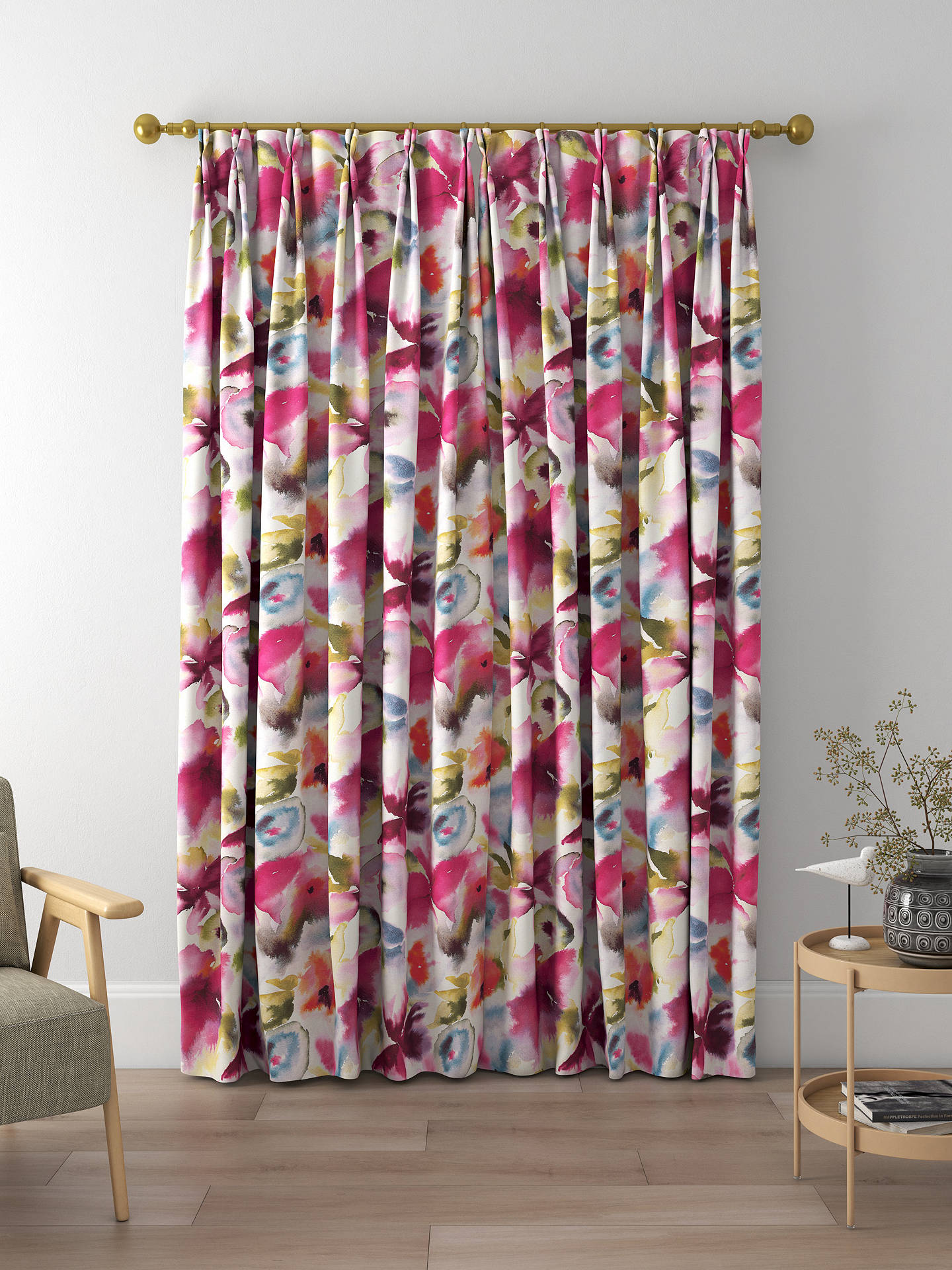 Harlequin Flores Made to Measure Curtains, Fuchsia/Zest/Azure