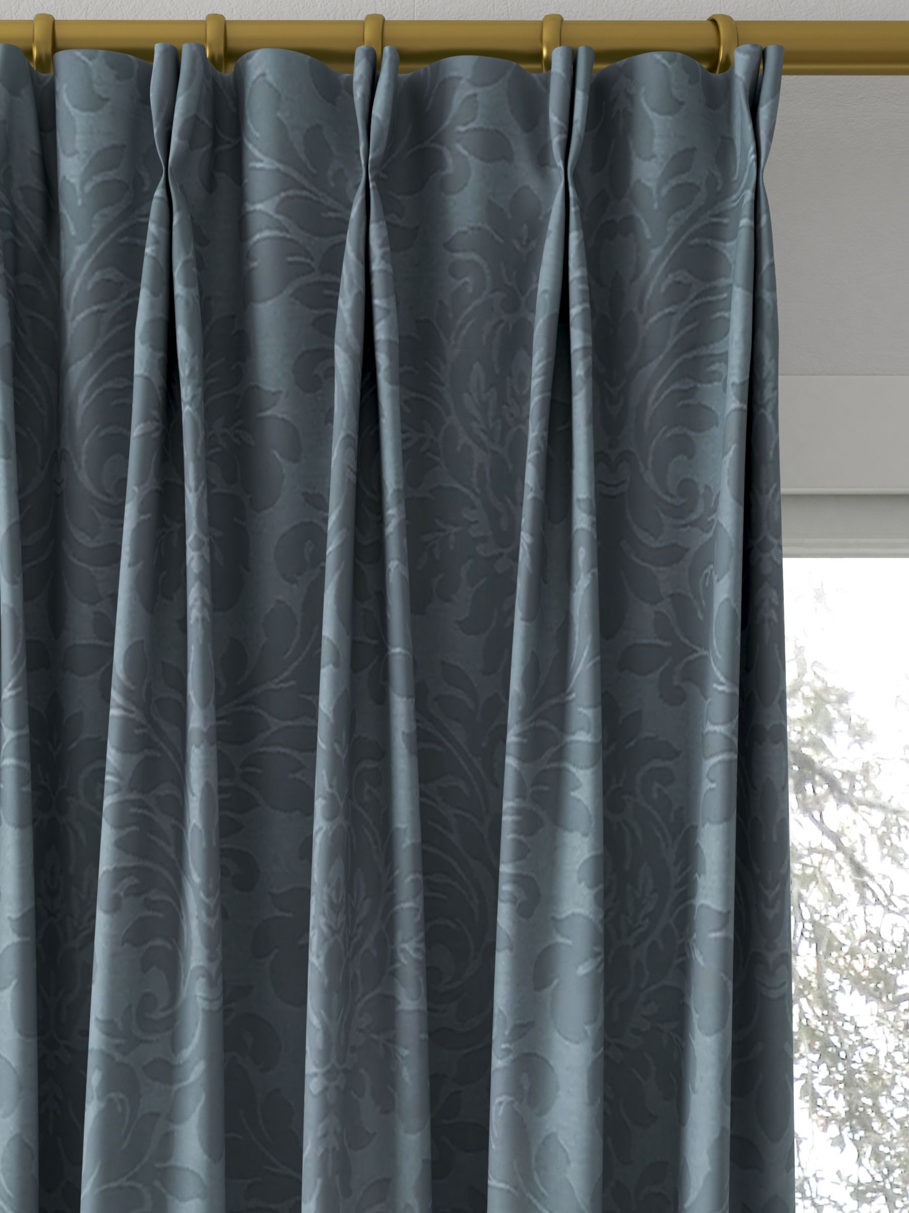 Sanderson Lymington Damask Made to Measure Curtains, Wedgwood