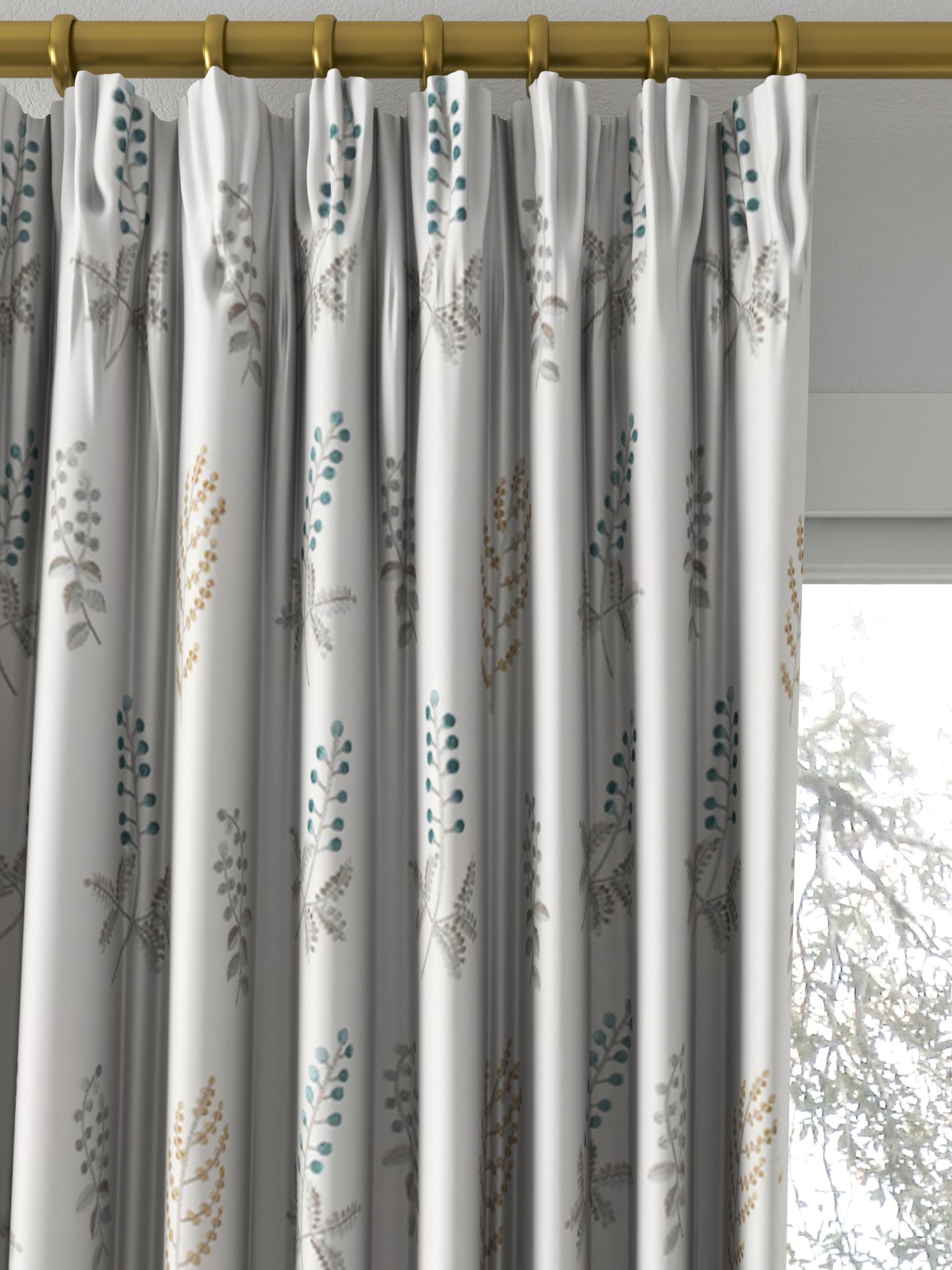 Sanderson Bilberry Made to Measure Curtains, Dijon/Teal