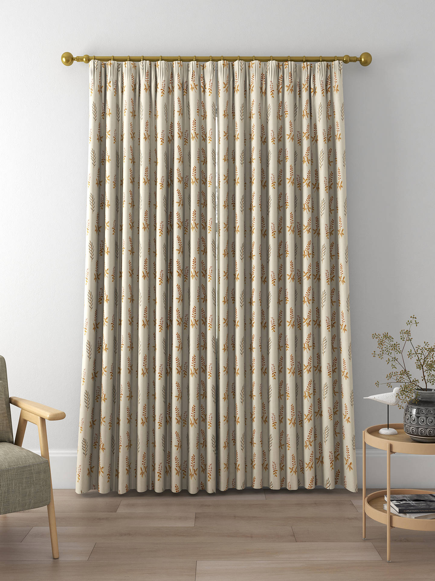 Sanderson Bilberry Made to Measure Curtains, Denim/Barley