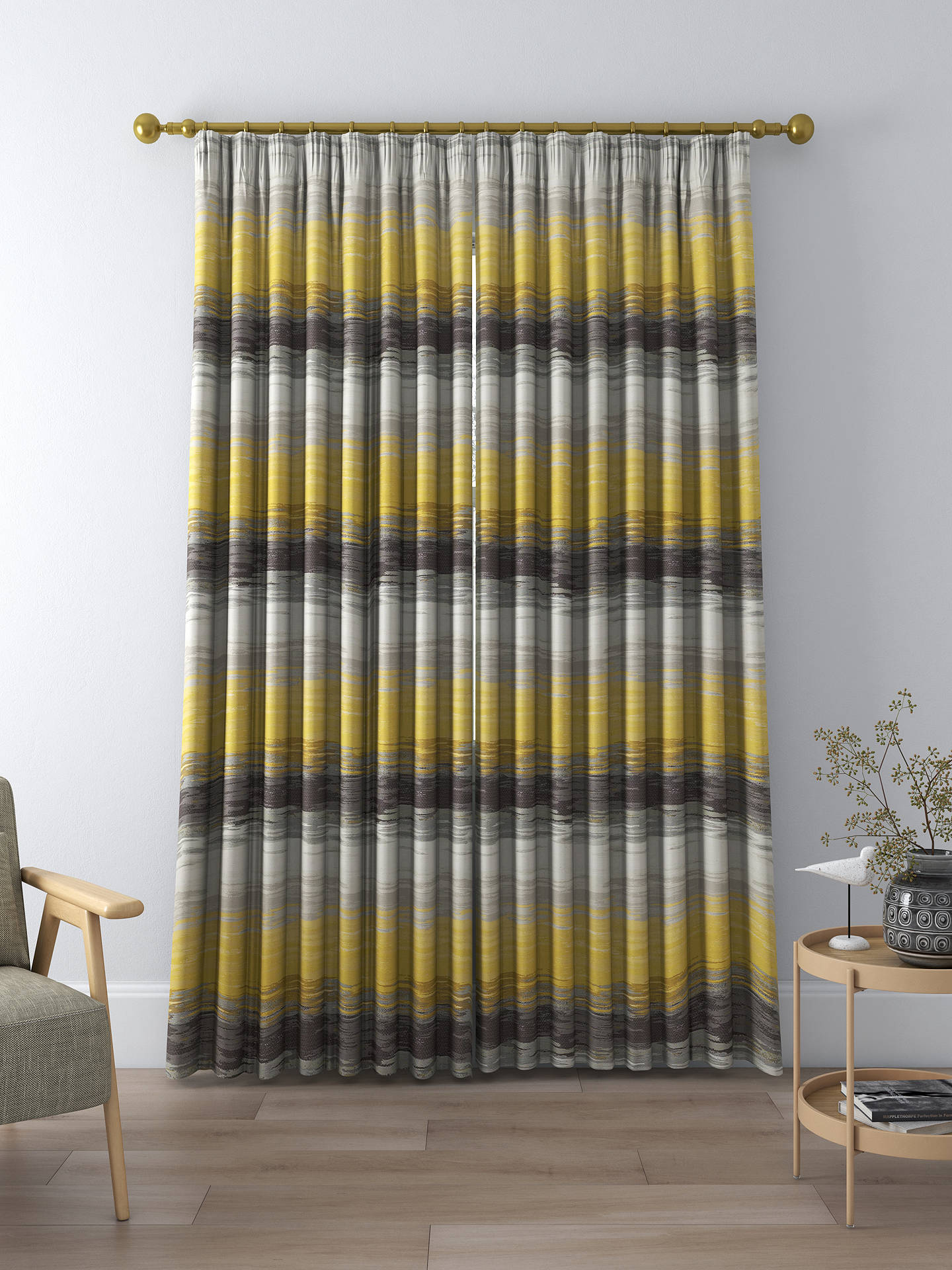 Harlequin Chroma Made to Measure Curtains, Zest/Charcoal/Silver