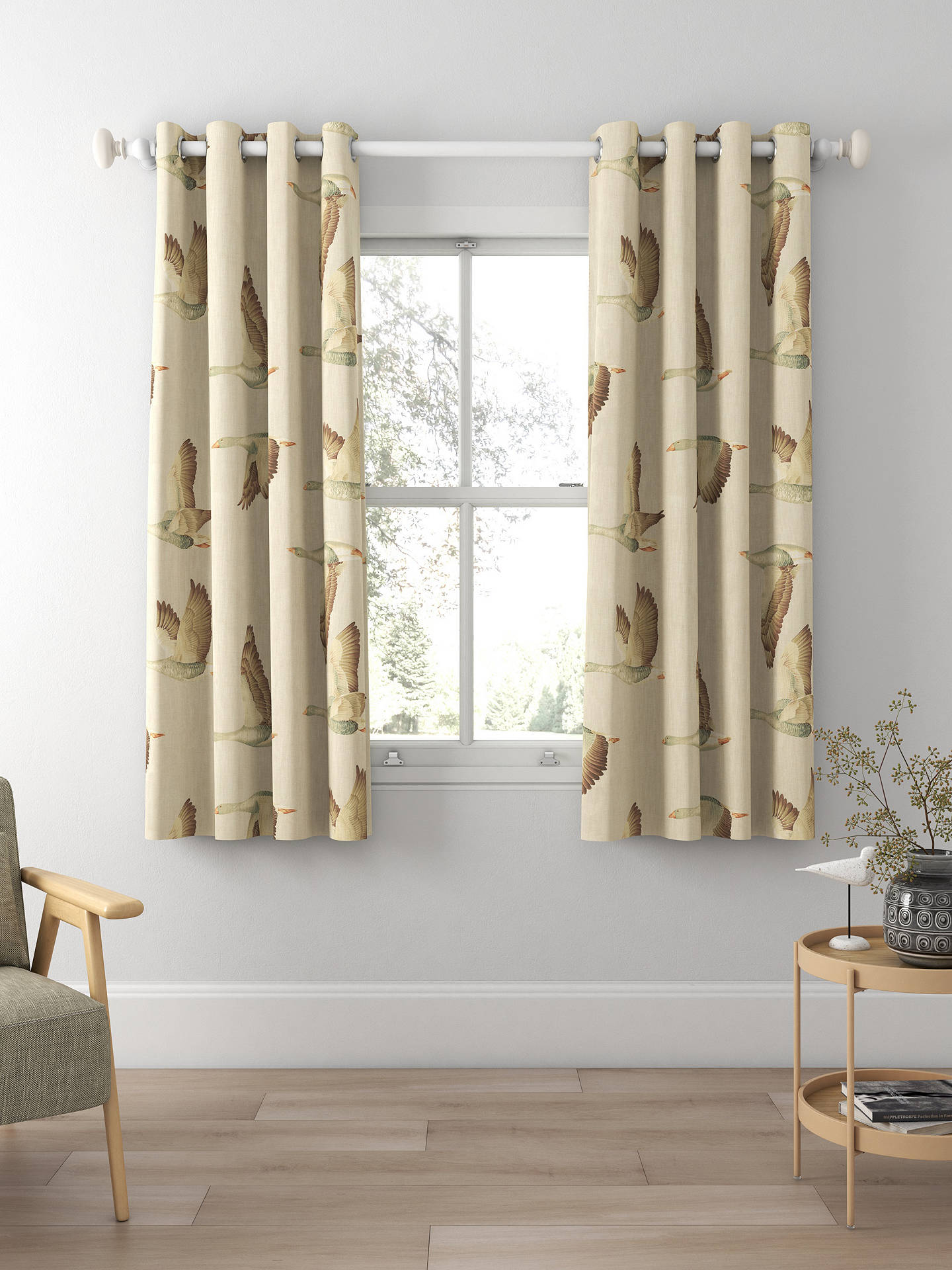 Sanderson Elysian Geese Made to Measure Curtains, Briarwood