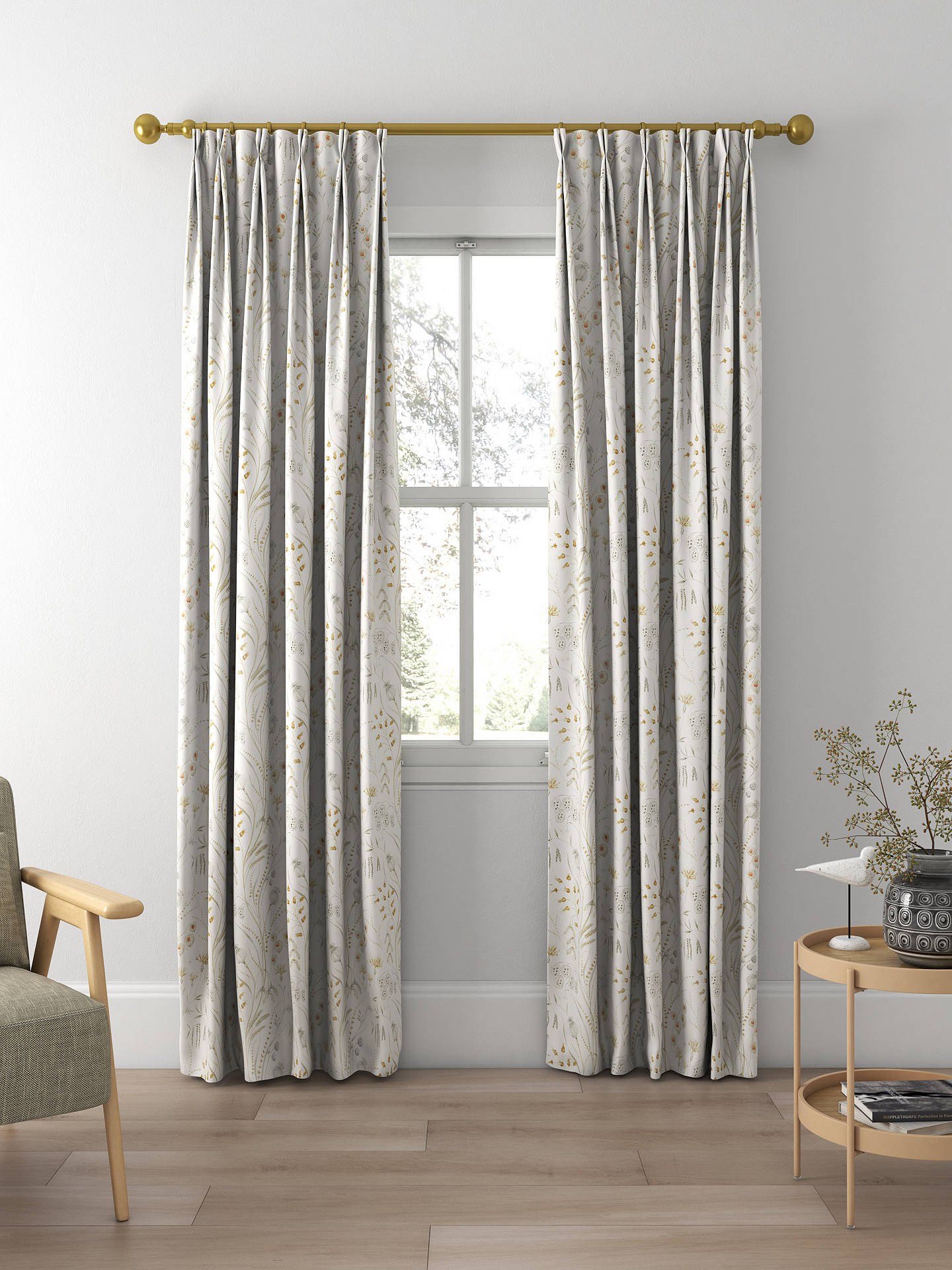 Sanderson Summer Harvest Made to Measure Curtains, Silver/Corn