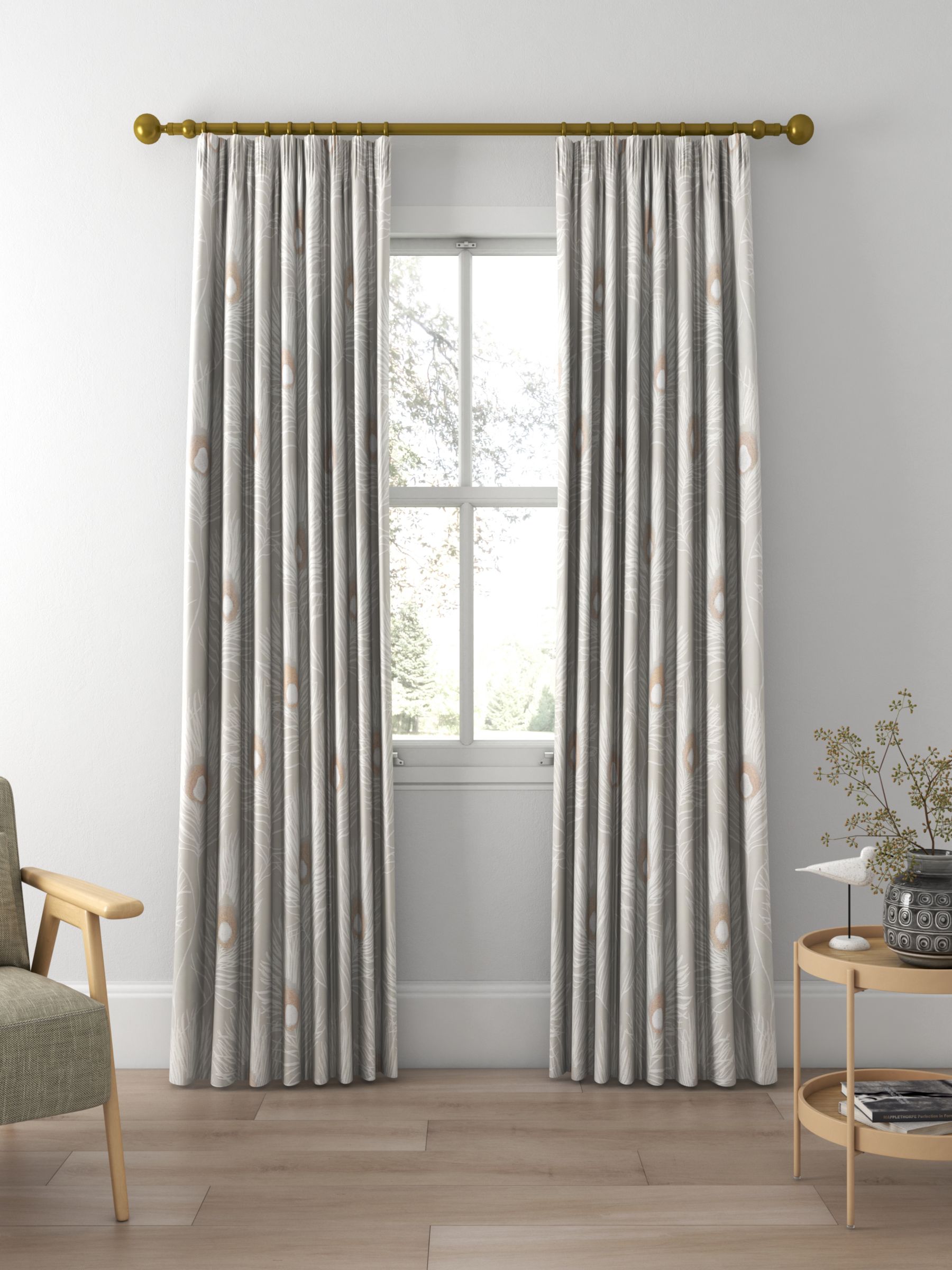 Harlequin Orlena Made to Measure Curtains, Rose Gold/Pearl