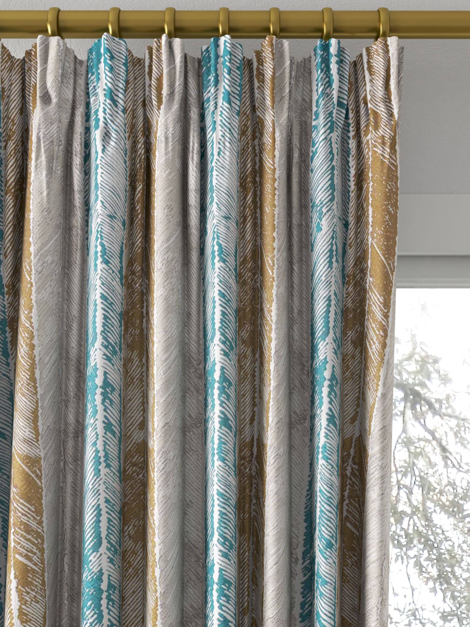 Harlequin Walchia Made to Measure Curtains, Gold/Peacock/Shell