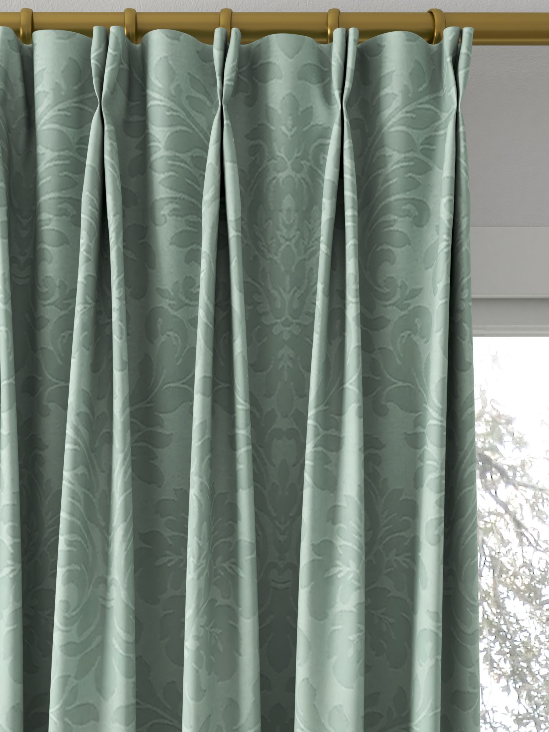 Sanderson Lymington Damask Made to Measure Curtains, Slate Blue