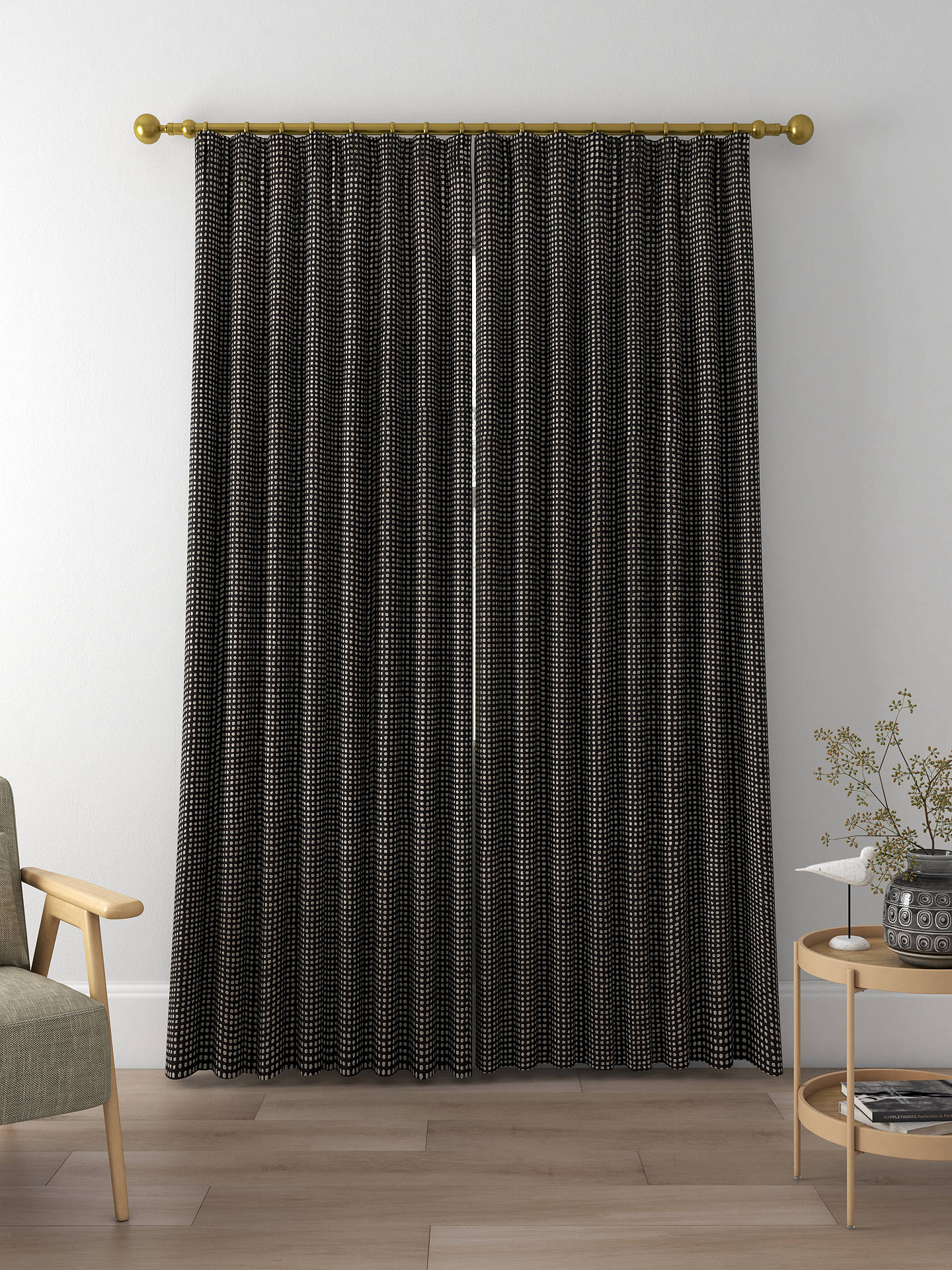 Harlequin Polka Made to Measure Curtains, Pebble/Charcoal