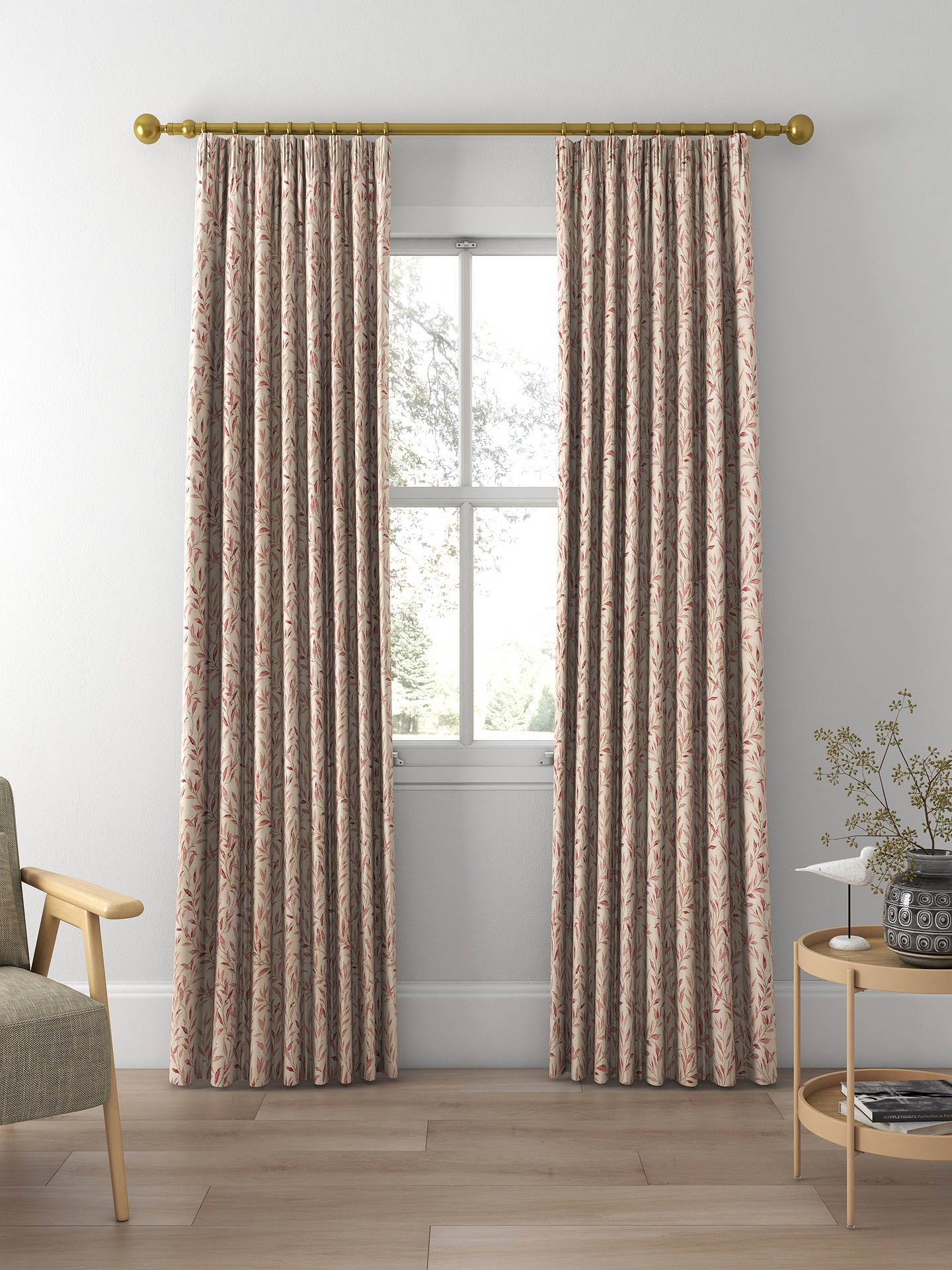 Sanderson Osier Made to Measure Curtains, Rosewood/Sepia