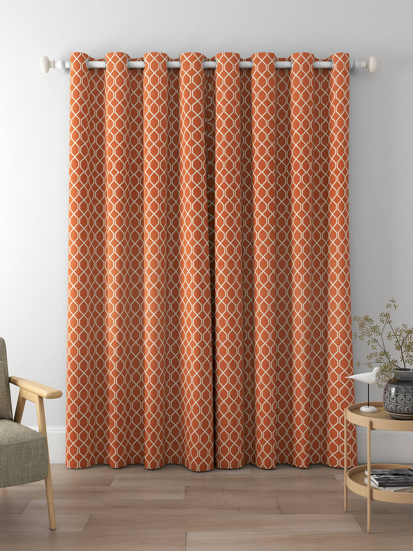 Sanderson Botanic Trellis Made to Measure Curtains, Papaya