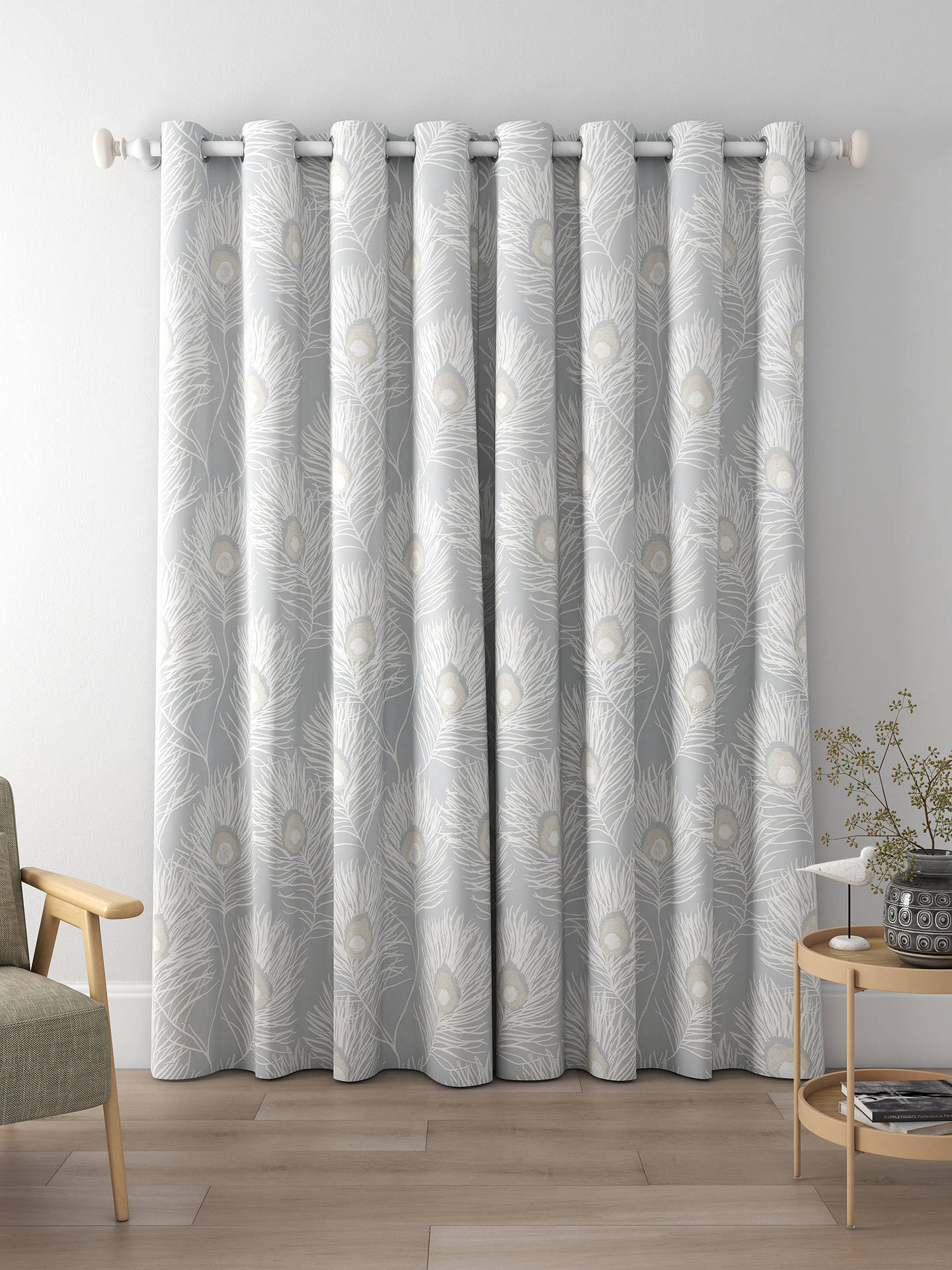 Harlequin Orlena Made to Measure Curtains, Powder Blue/Gilver
