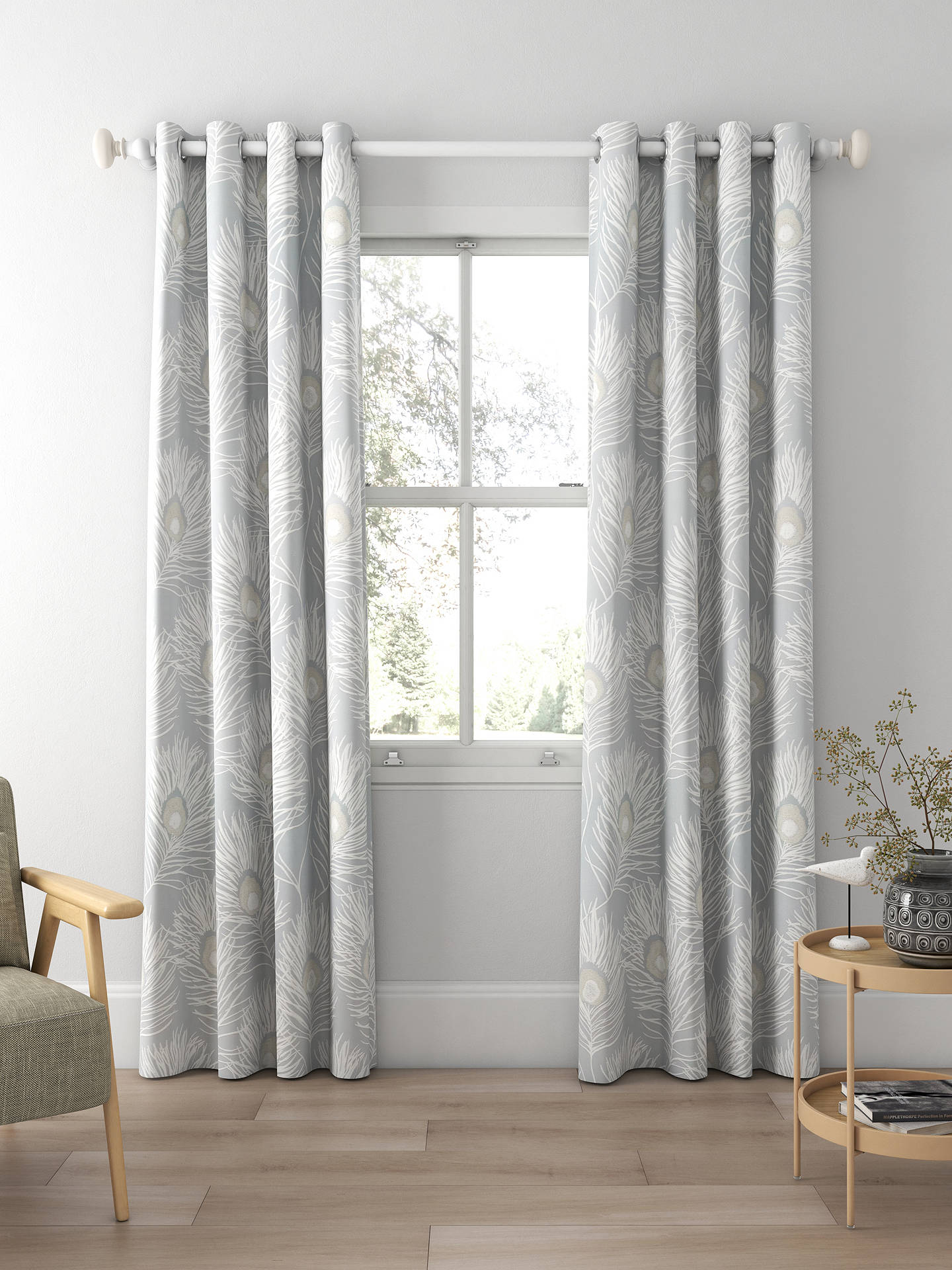 Harlequin Orlena Made to Measure Curtains, Powder Blue/Gilver