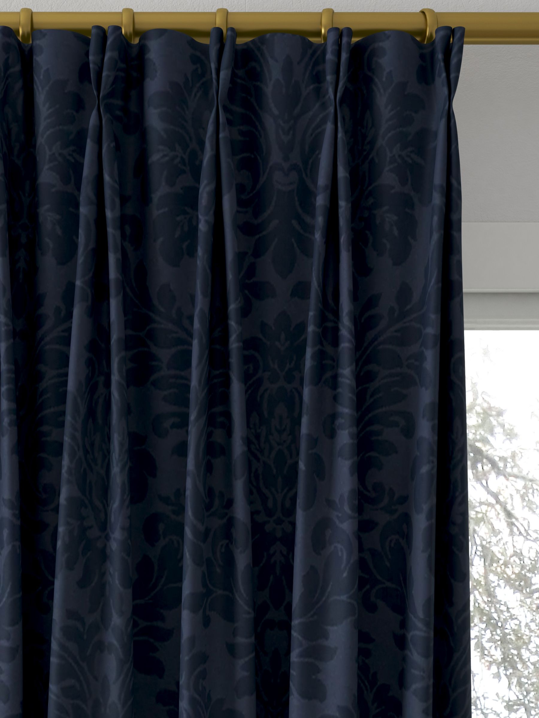 Sanderson Lymington Damask Made to Measure Curtains, Indigo