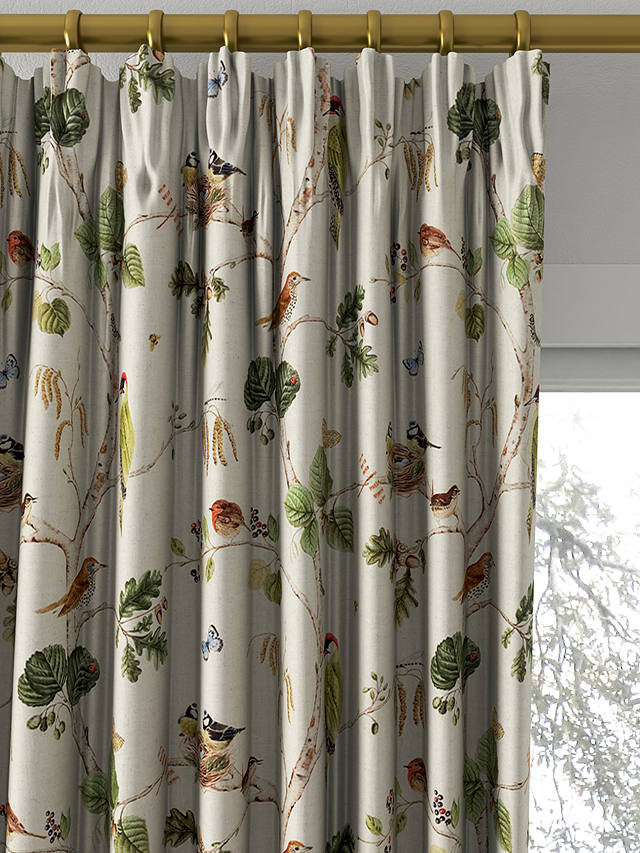 Sanderson Woodland Chorus Made to Measure Curtains, Linen/Multi