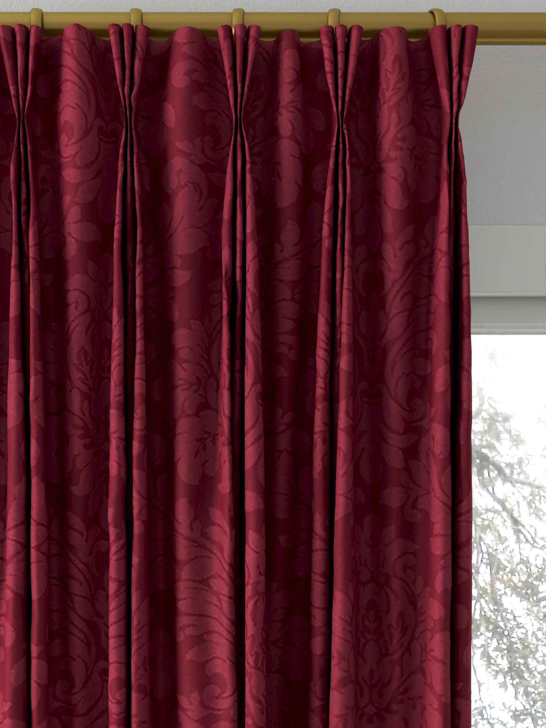 Sanderson Lymington Damask Made to Measure Curtains, Redcurrant