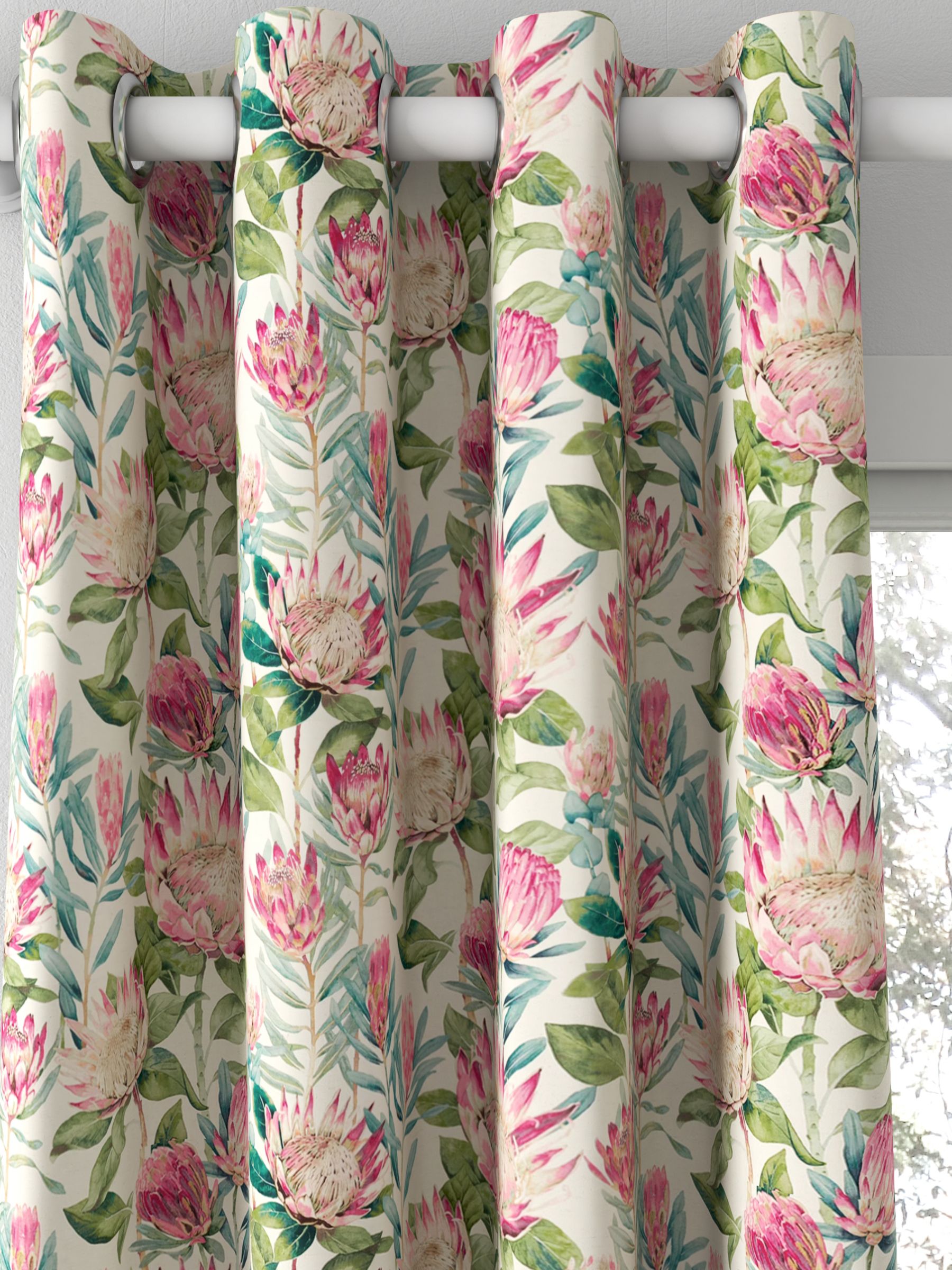 Sanderson King Protea Made to Measure Curtains or Roman Blind, Rhodera