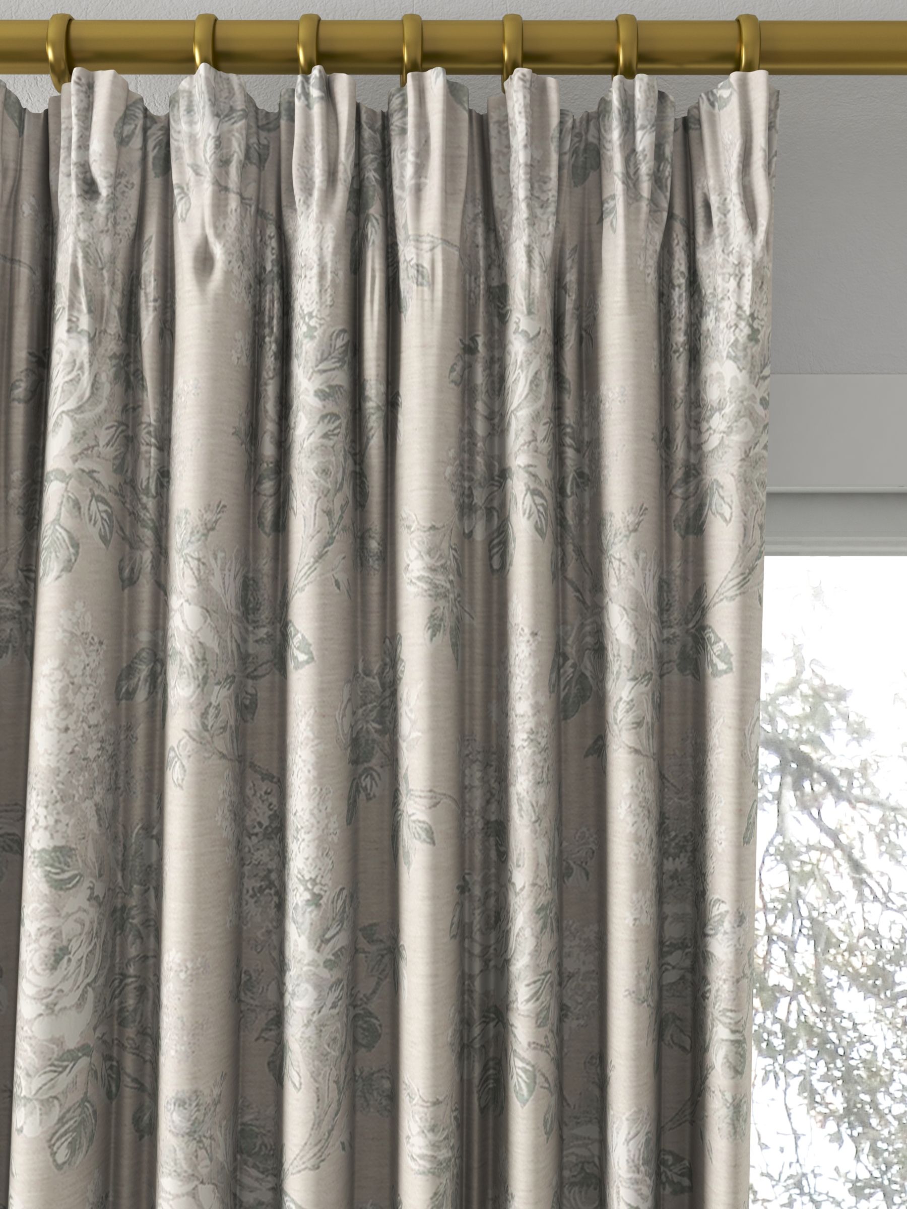 Sanderson Sorilla Damask Made to Measure Curtains, Eggshell/Linen