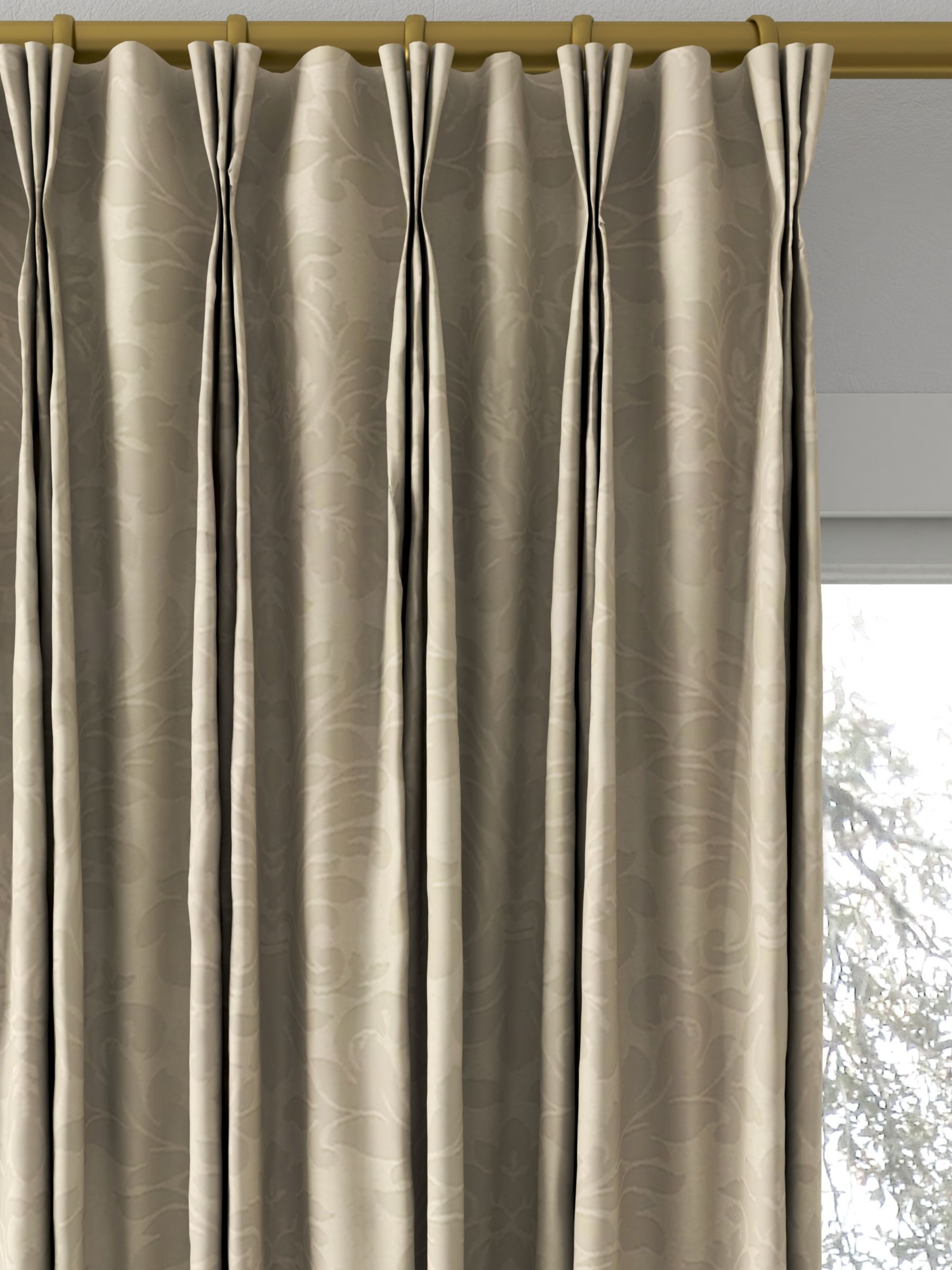 Sanderson Lymington Damask Made to Measure Curtains, Pale Linen