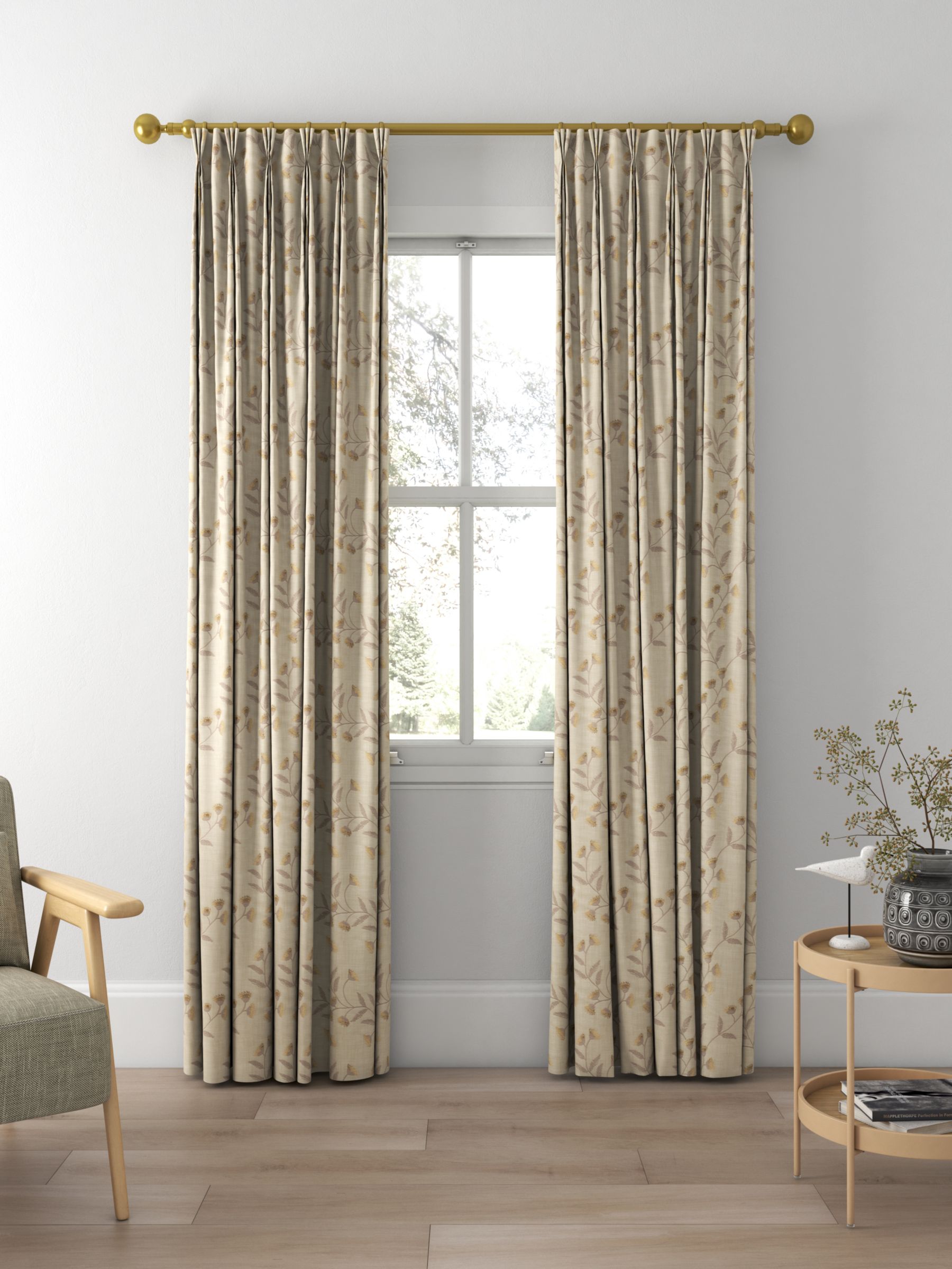 Sanderson Everly Made to Measure Curtains, Barley