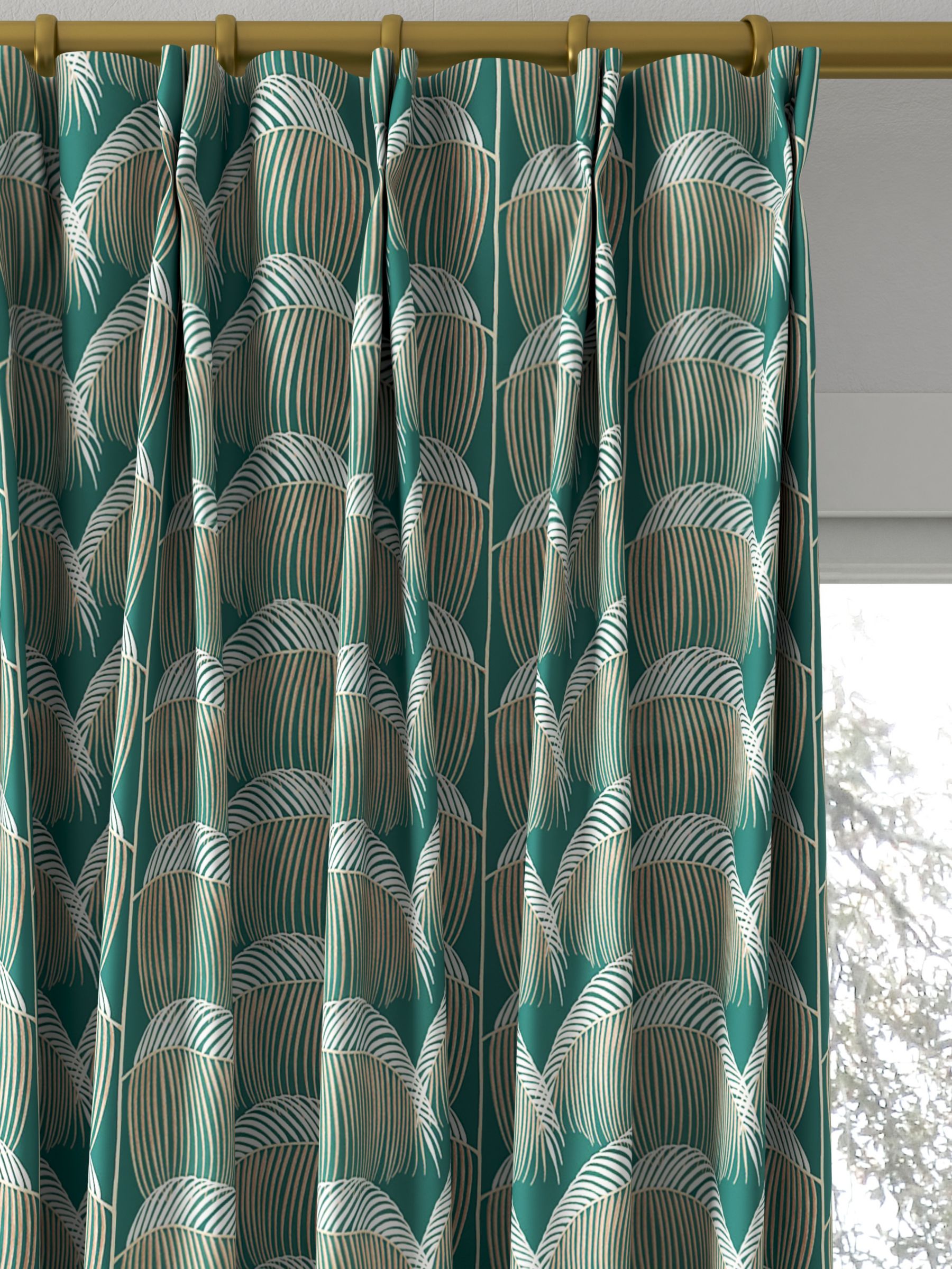 Sanderson Manilla Embroidery Made to Measure Curtains, Eucalyptus