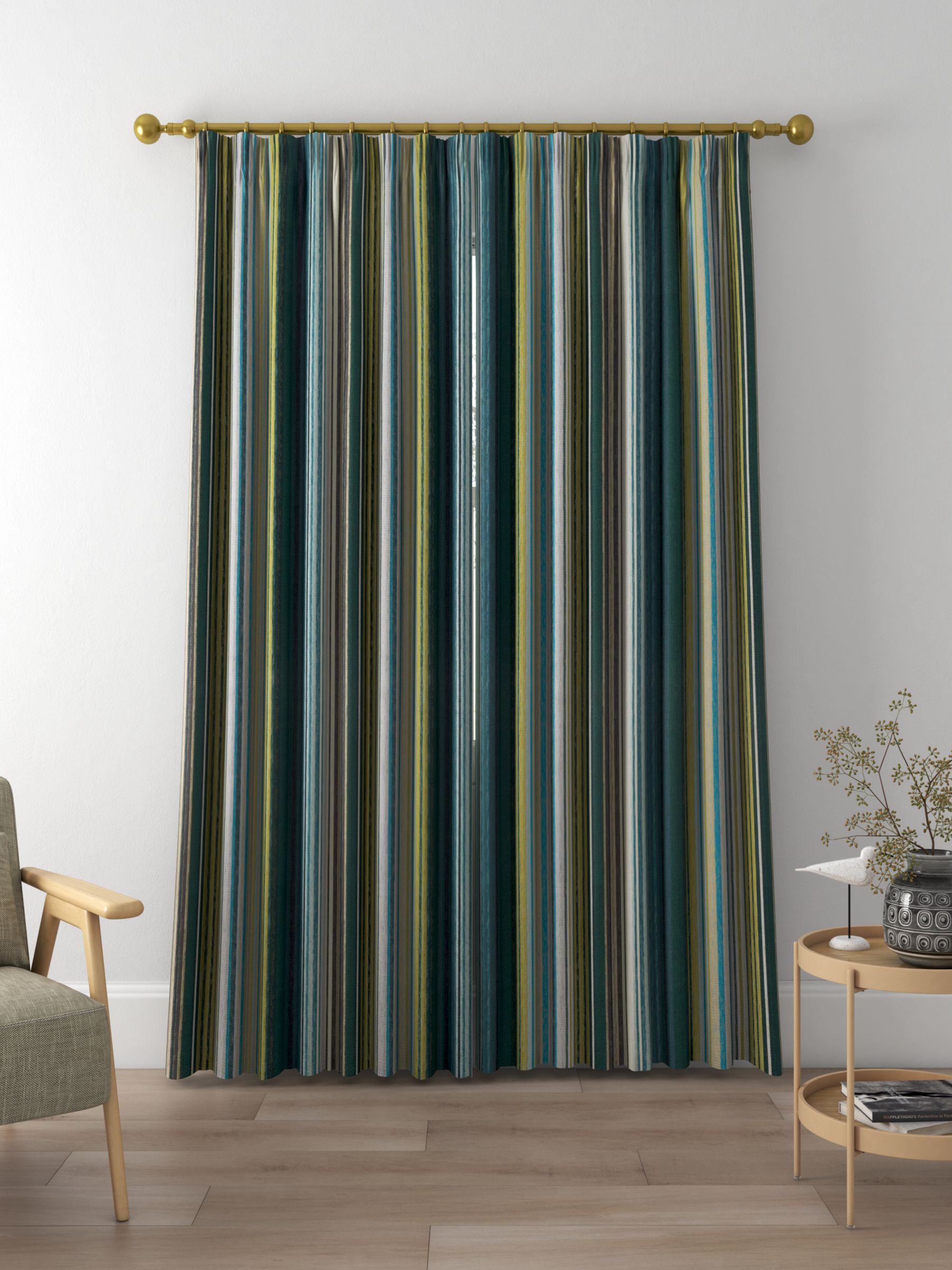 Harlequin Spectro Stripe Made to Measure Curtains or Roman Blind, Emerald