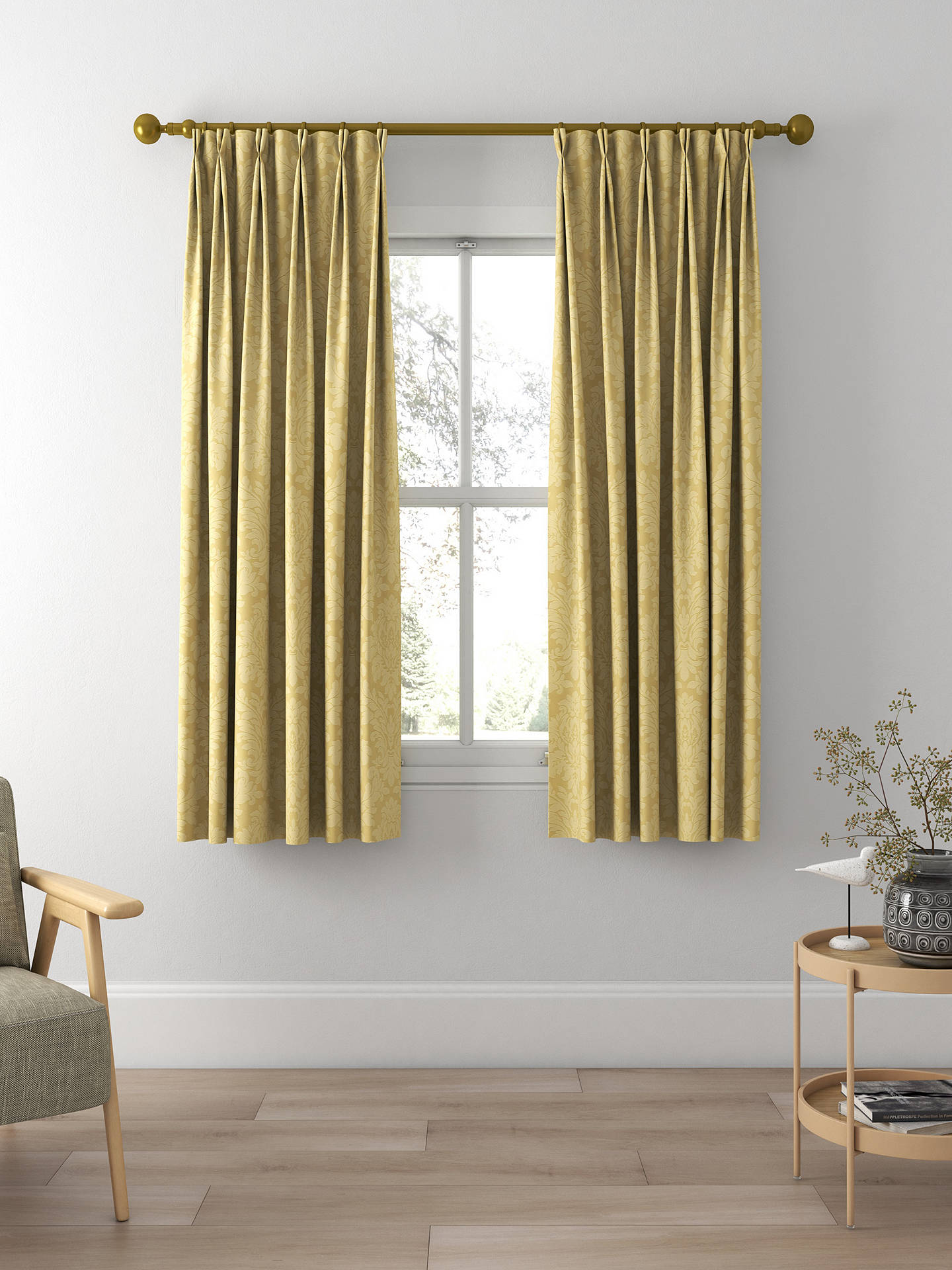 Sanderson Lymington Damask Made to Measure Curtains, Gold