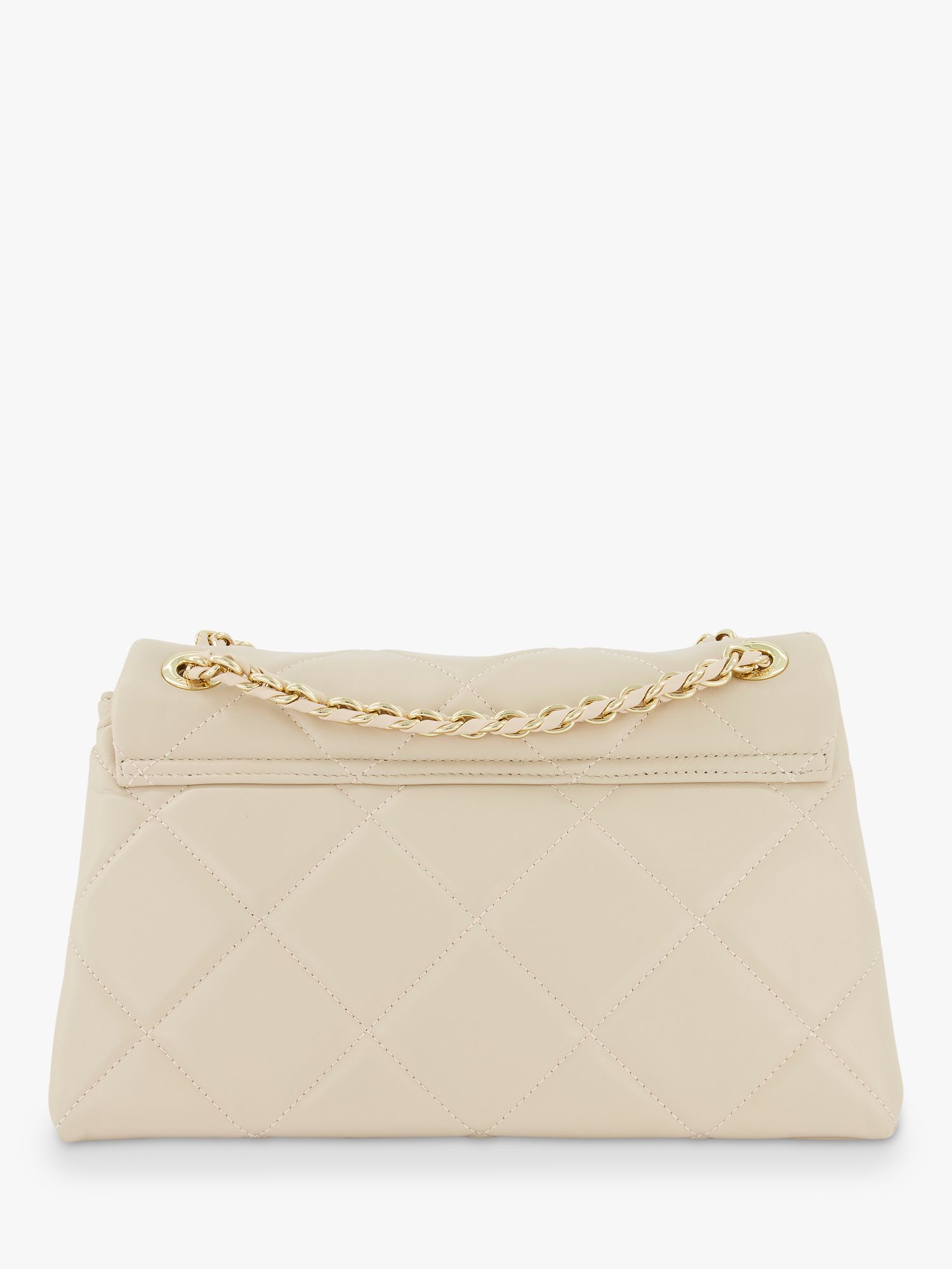Dune Duchess Large Quilted Leather Shoulder Bag, Cream at John Lewis ...