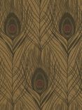 Galerie Peacock Feather Motif Wallpaper, Brown Ac60010