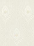 Galerie Peacock Feather Motif Wallpaper, Grey Ac60003